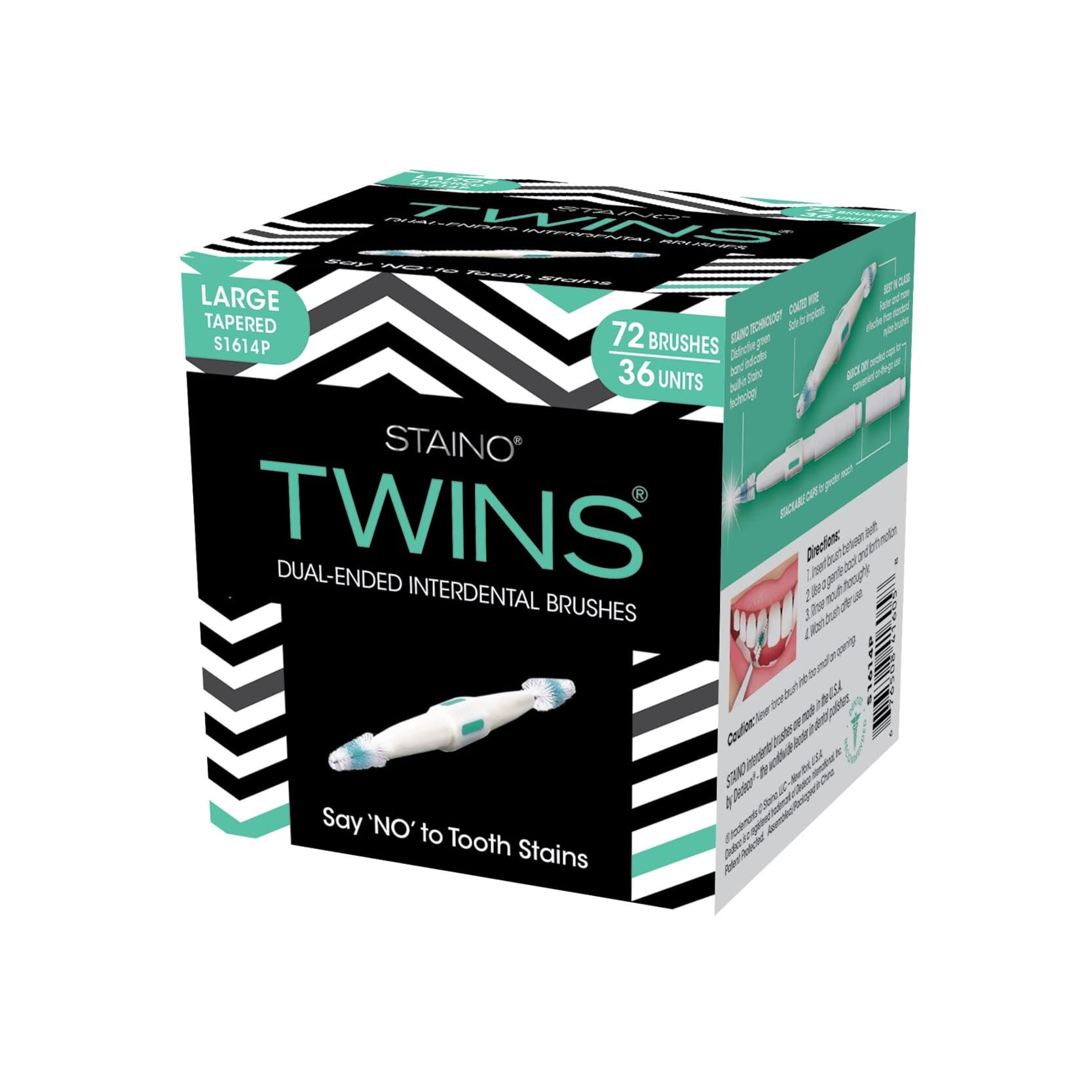 StaiNo Interdental Brushes, Travel Size, Jumbo Tapered, Dual End, 36/Pkg, S1614P thumbnail 2