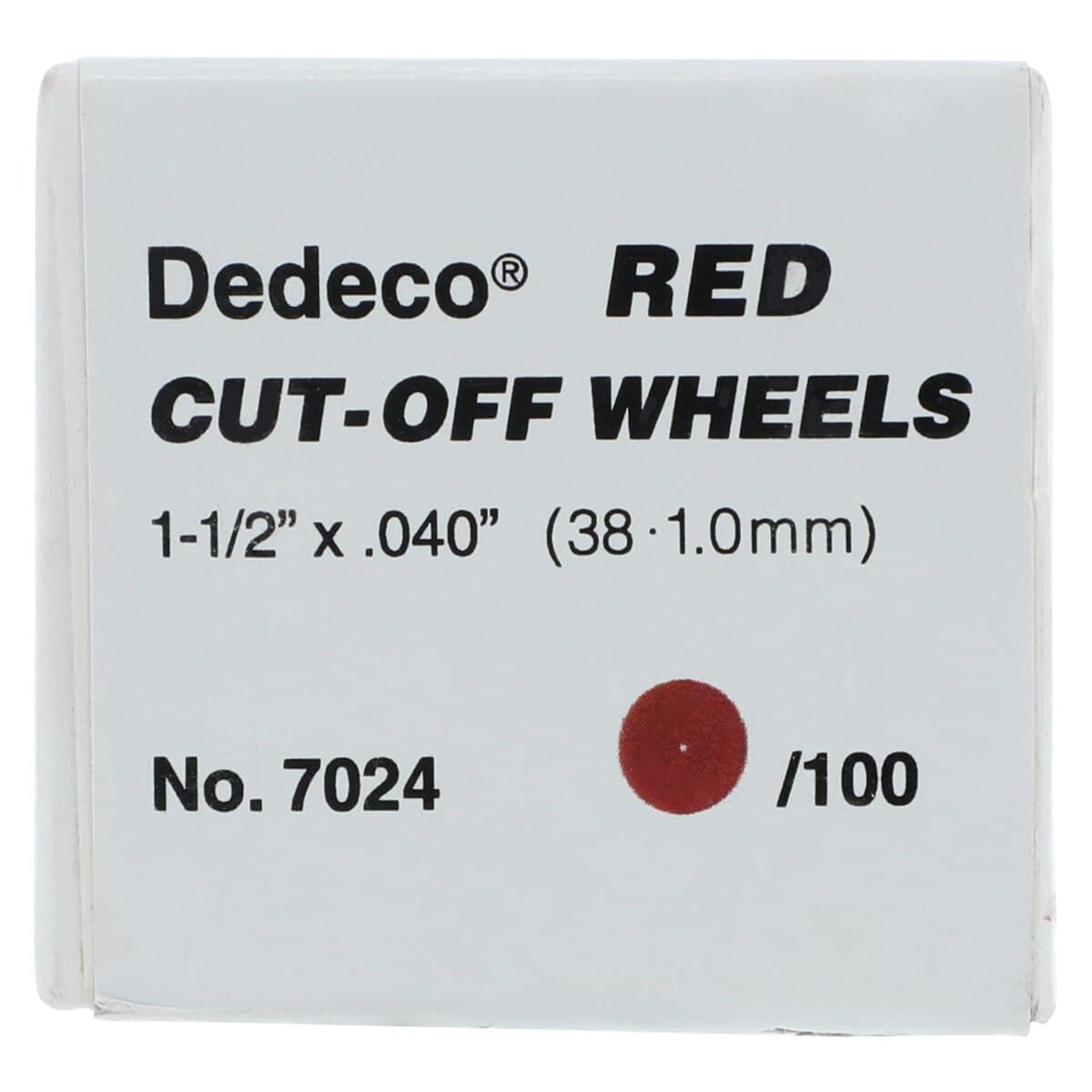 Dedeco Red Cut-Off Wheel, 1-1/2" x .040", Aluminum Oxide, 100/Box, #7024 thumbnail 4