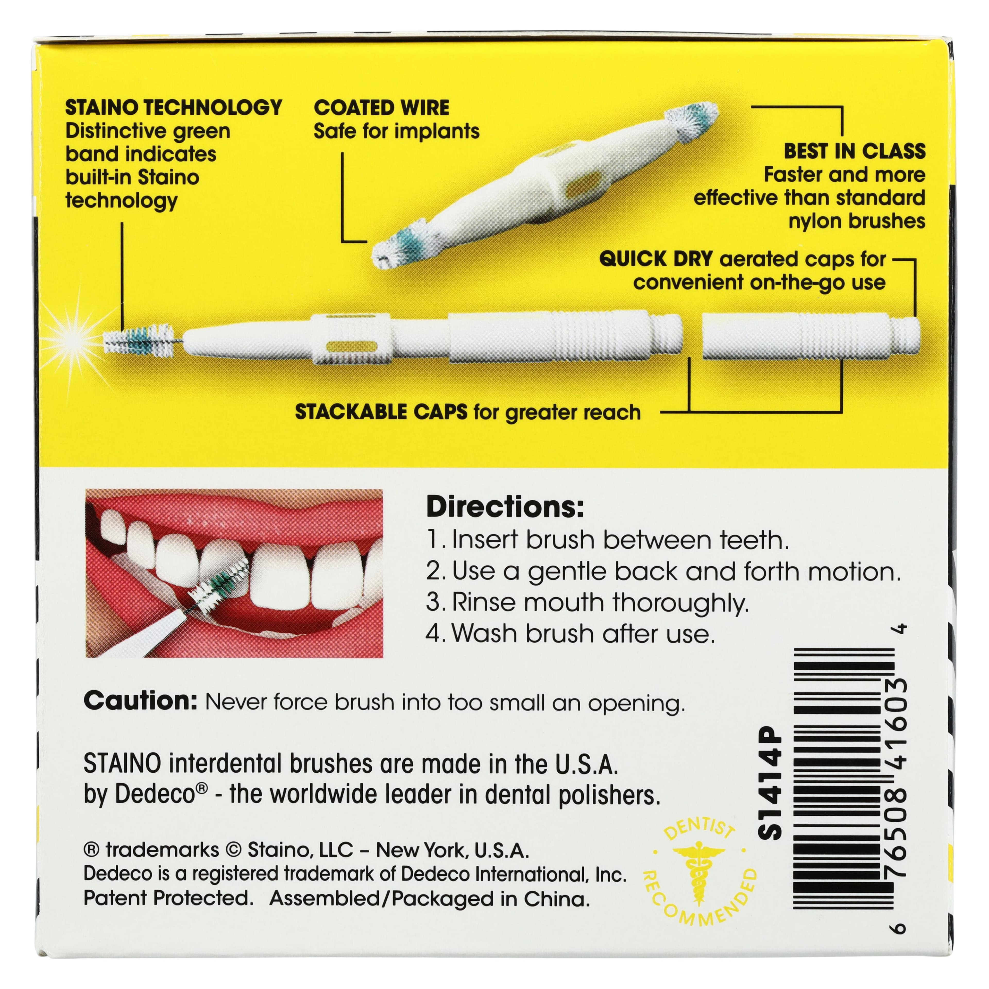 StaiNo® Interdental Brushes – Dual End, Travel Size, Ultra Fine, Tapered, 36/Pkg, S1414P thumbnail 7