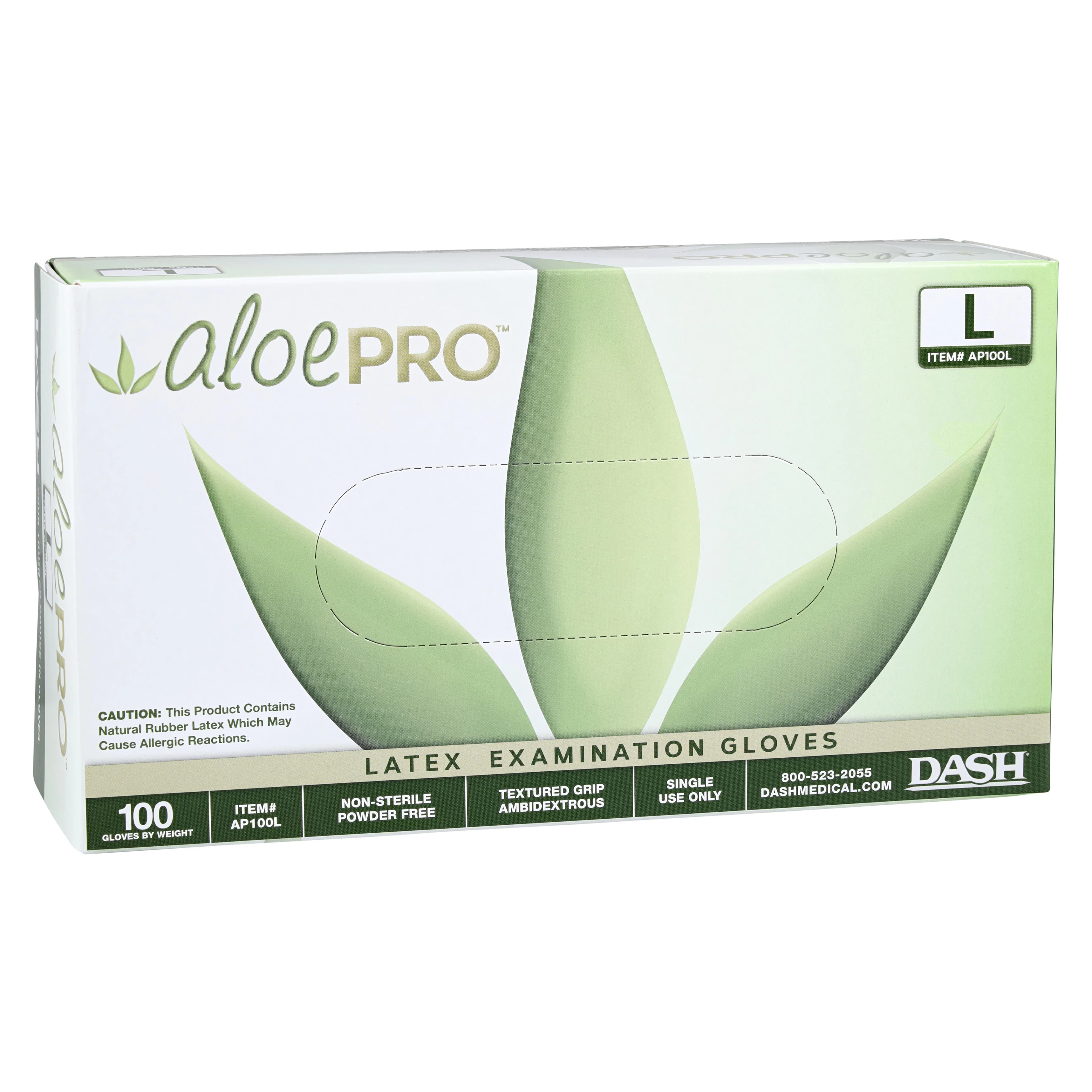 AloePRO Powder-Free Textured Latex Examination Gloves, Large, 100/Box, AP100L thumbnail 3