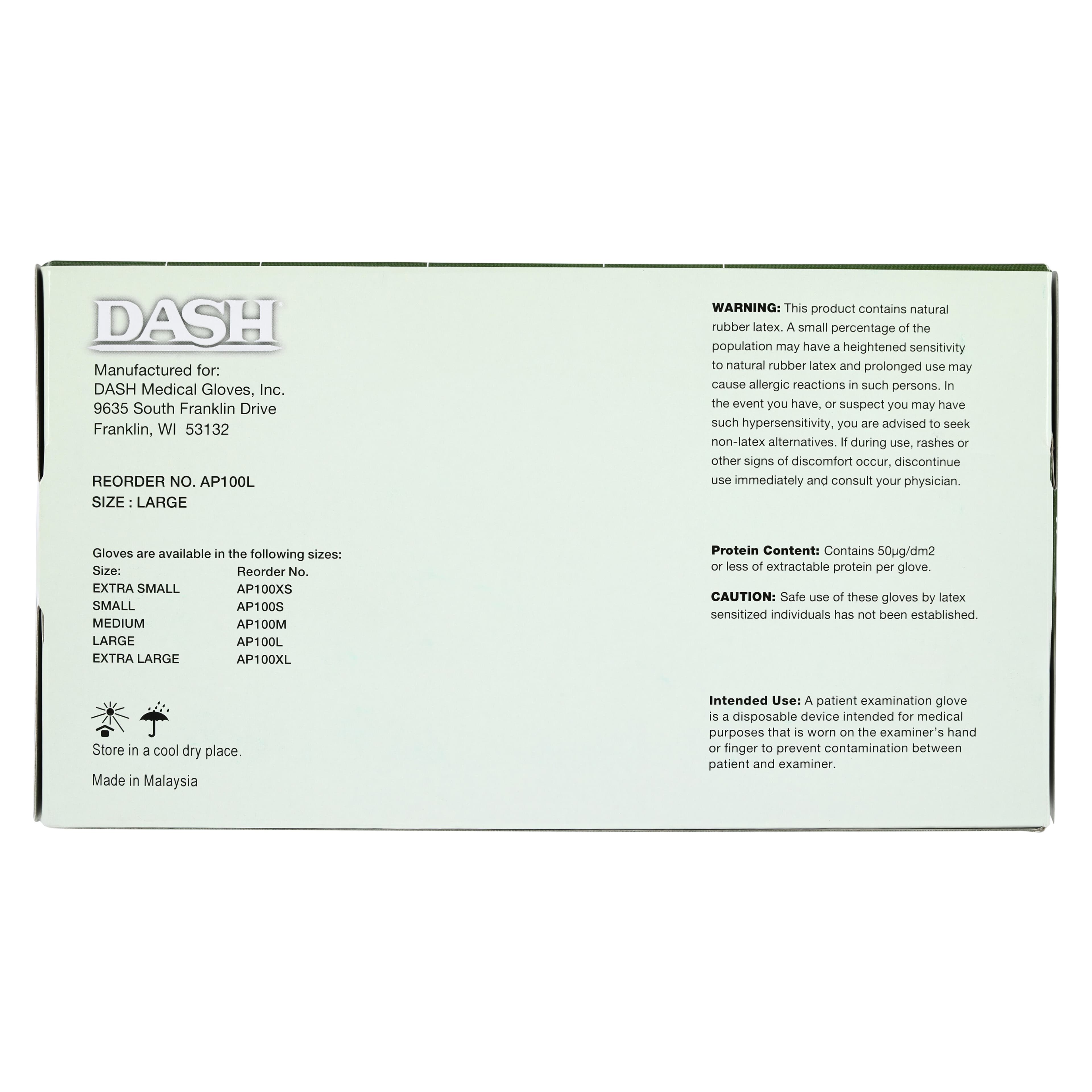 AloePRO Powder-Free Textured Latex Examination Gloves, Large, 100/Box, AP100L thumbnail 4
