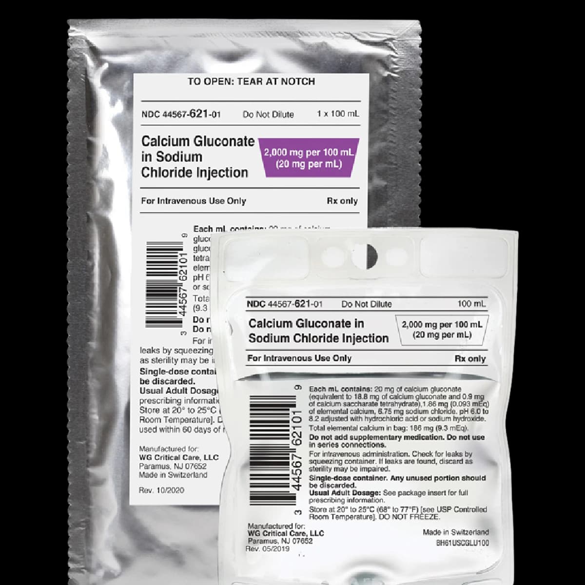 Calcium Gluconate Injection 200 mg/mL, Single-Dose Vial, 100 mL, 24/Package - Calcium Gluc Inj SDV 100mL - Image 1