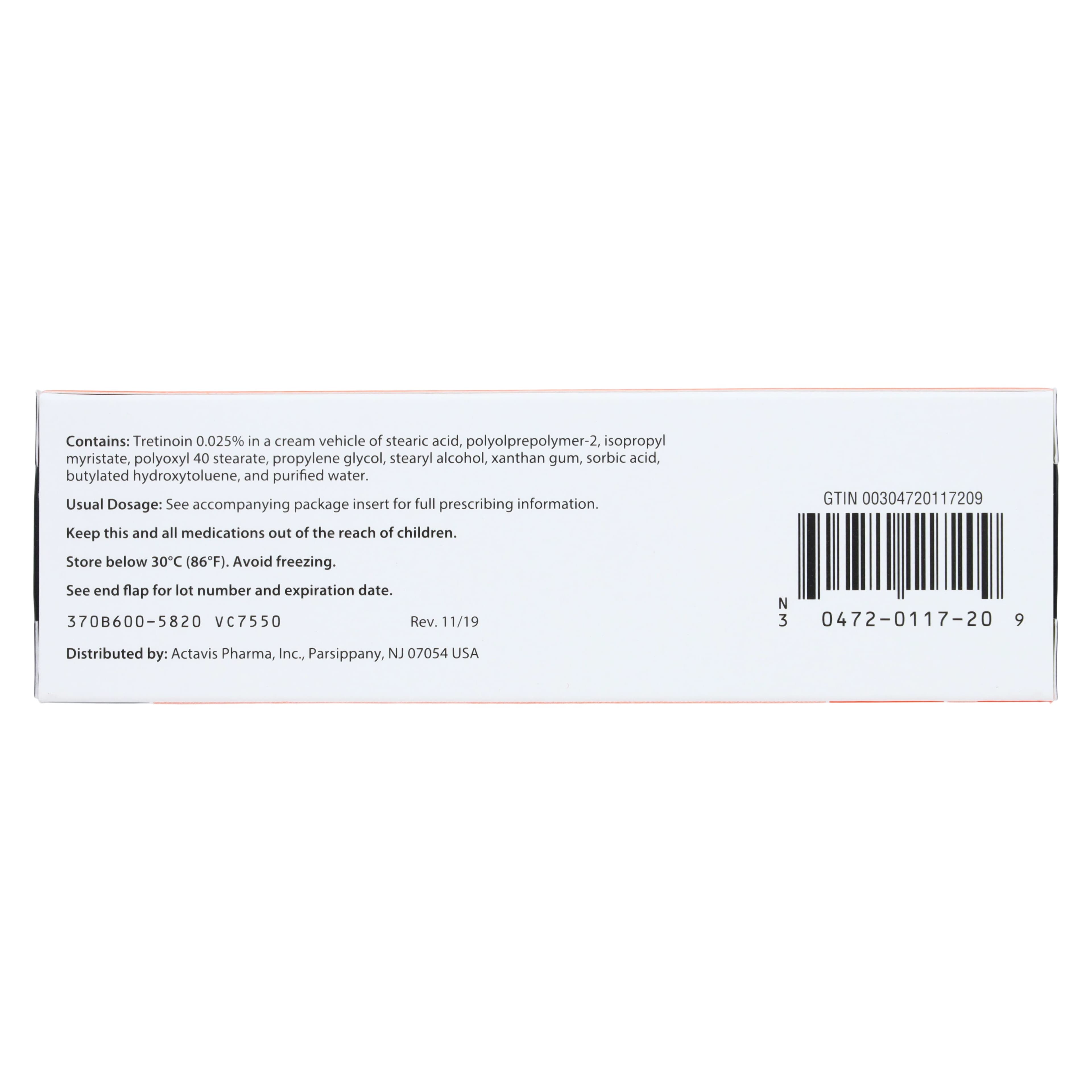 Tretinoin Cream 0.025%, 20g Tube, Teva Pharmaceuticals thumbnail 4