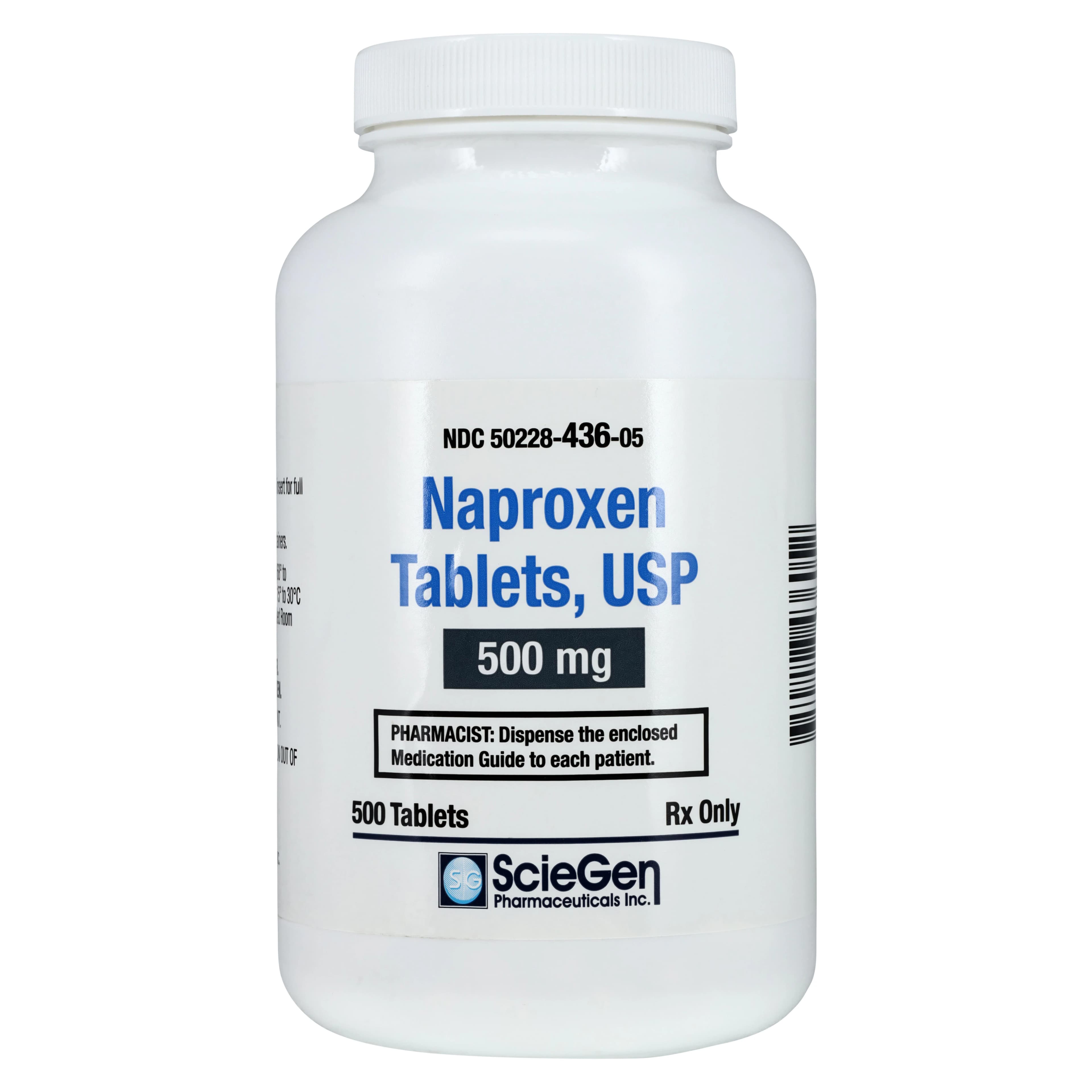 Naproxen Tablets, 500mg, 500/Bottle, Sciegen Pharmaceuticals - Naproxen Tablets - Image 1
