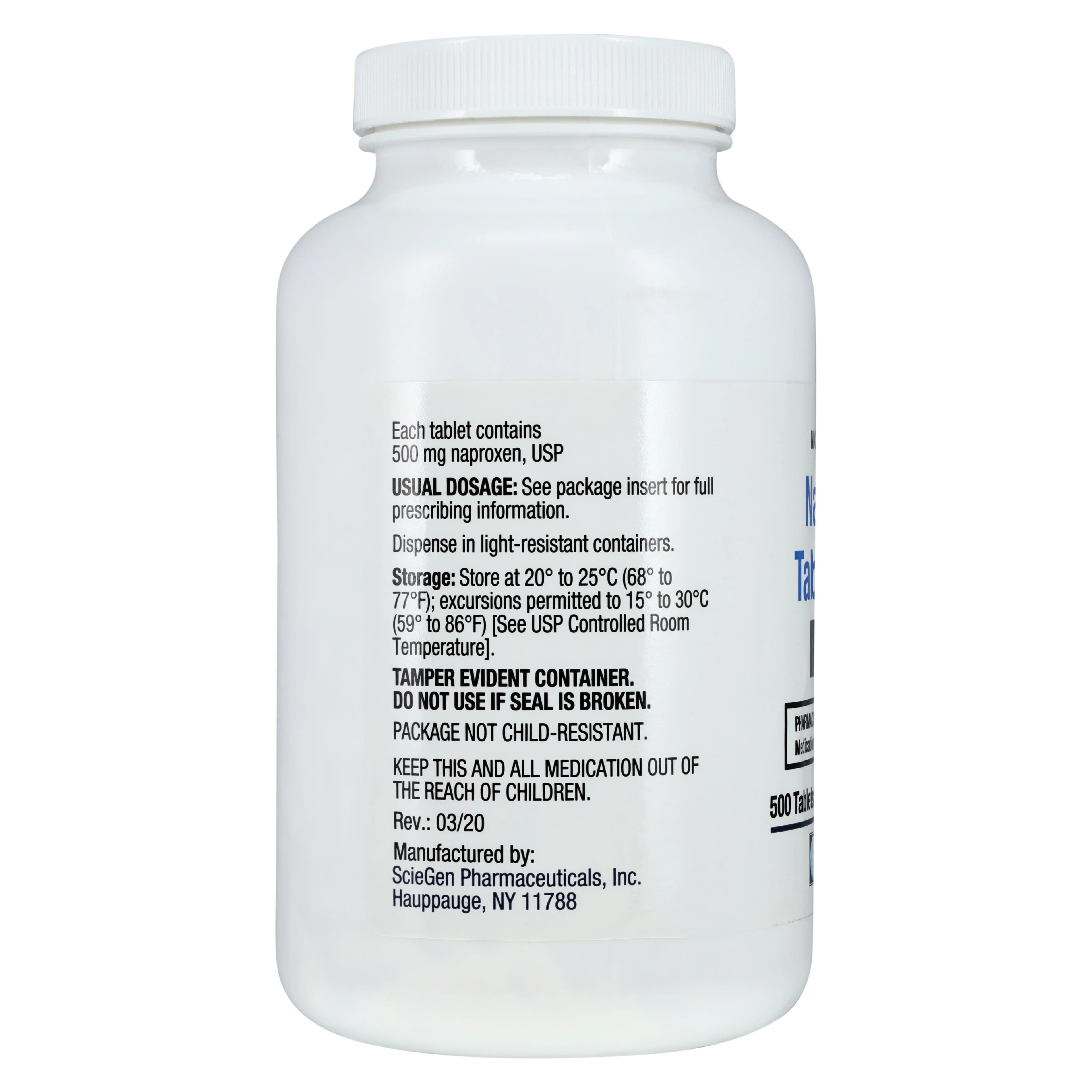Naproxen Tablets, 500mg, 500/Bottle, Sciegen Pharmaceuticals thumbnail 2