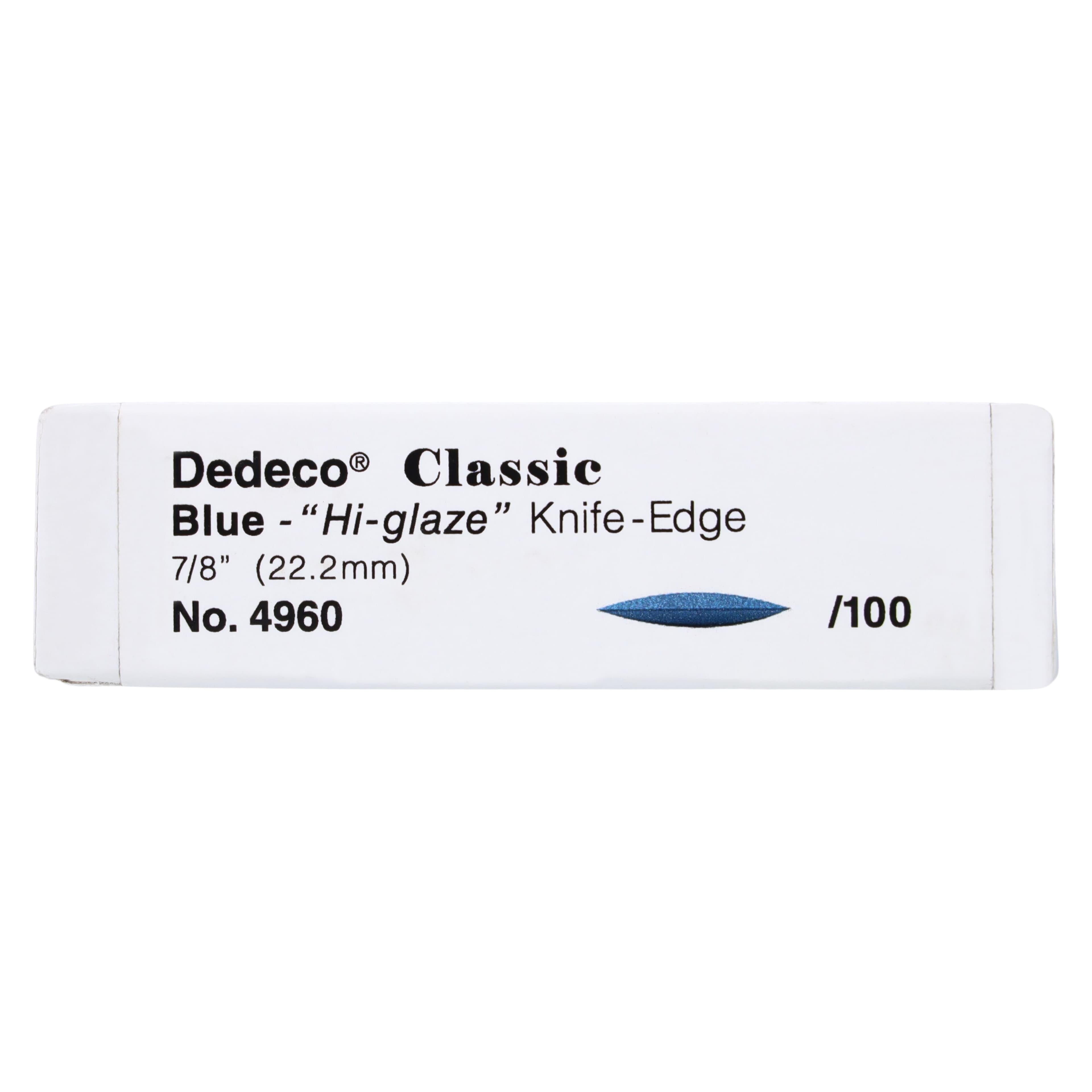 Dedeco Classic Knife-Edge Rubber Wheel, Blue, 7/8" Diameter, Hi-Glaze, 100/Pkg thumbnail 2