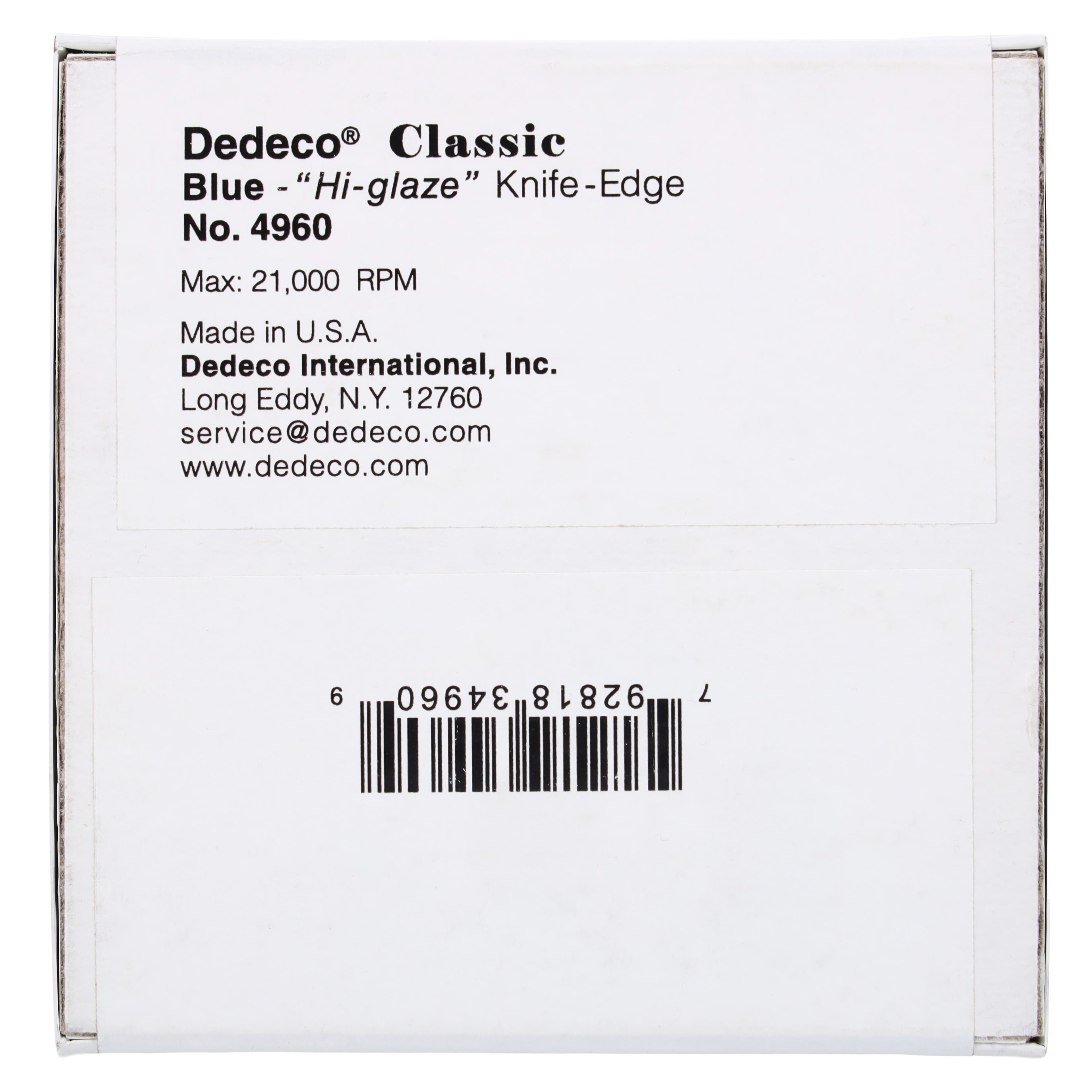 Dedeco Classic Knife-Edge Rubber Wheel, Blue, 7/8" Diameter, Hi-Glaze, 100/Pkg thumbnail 3