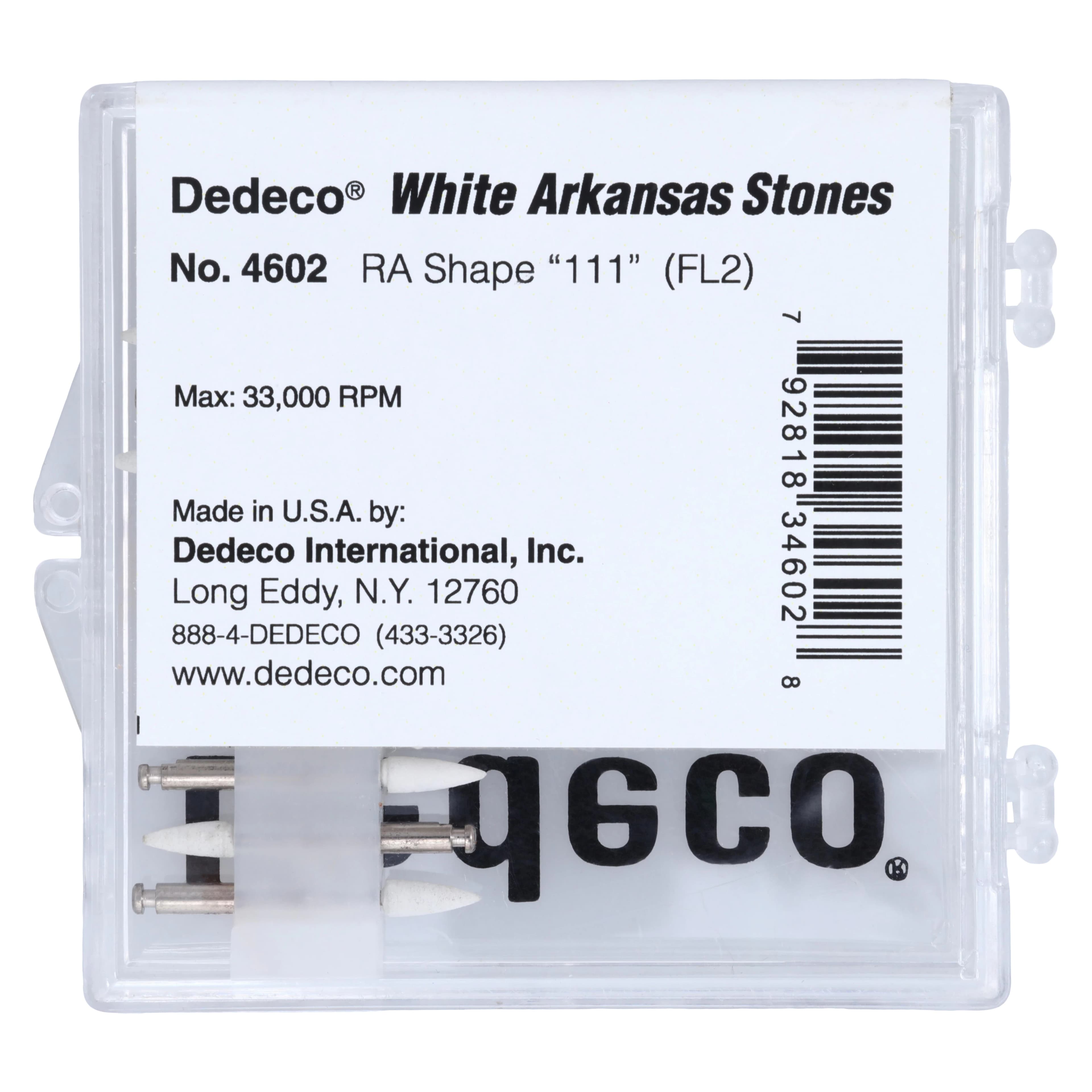 Dedeco White Arkansas Stone, Right Angle, Flame Shape #111 (FL2), Aluminum Oxide, 12/Box thumbnail 2