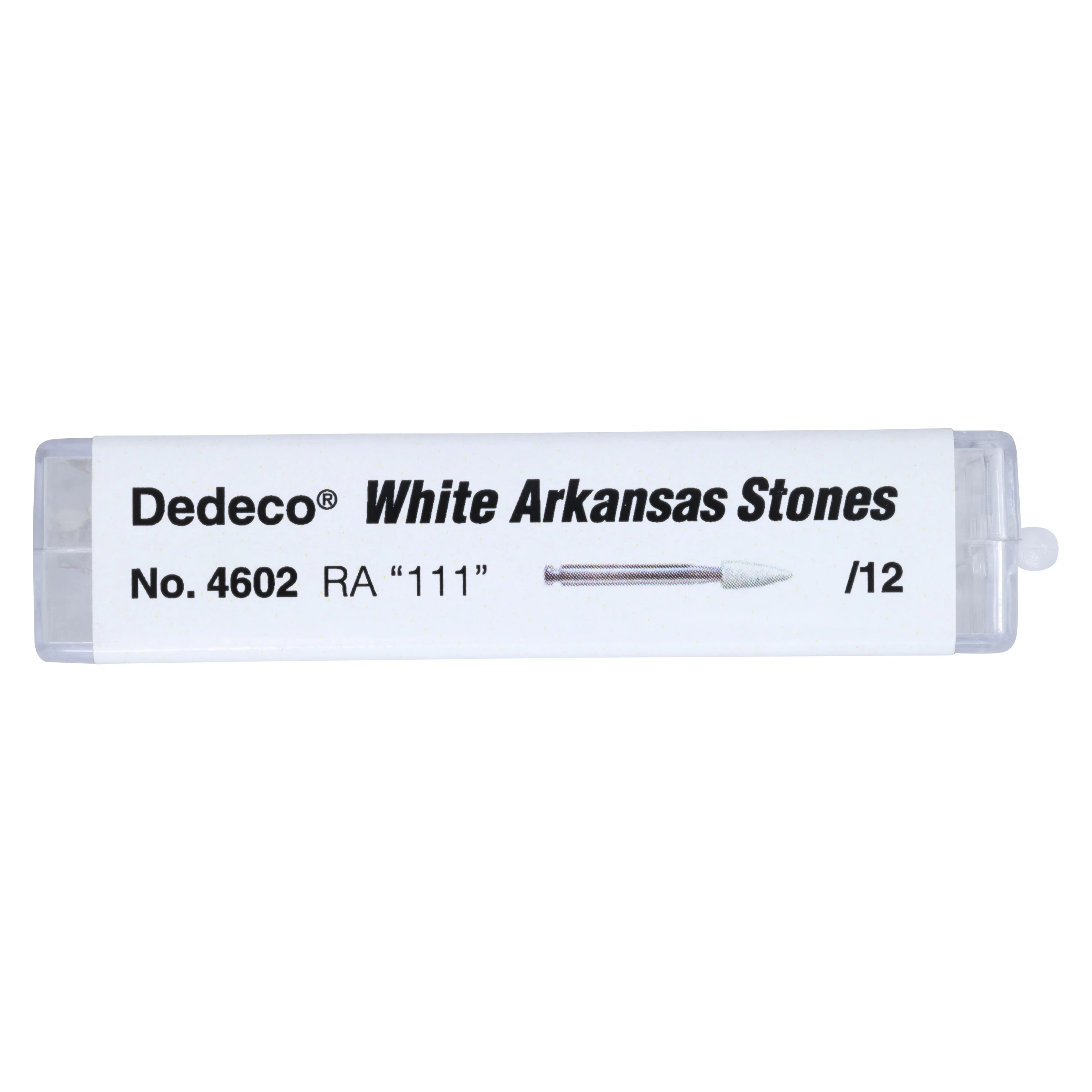 Dedeco White Arkansas Stone, Right Angle, Flame Shape #111 (FL2), Aluminum Oxide, 12/Box thumbnail 3