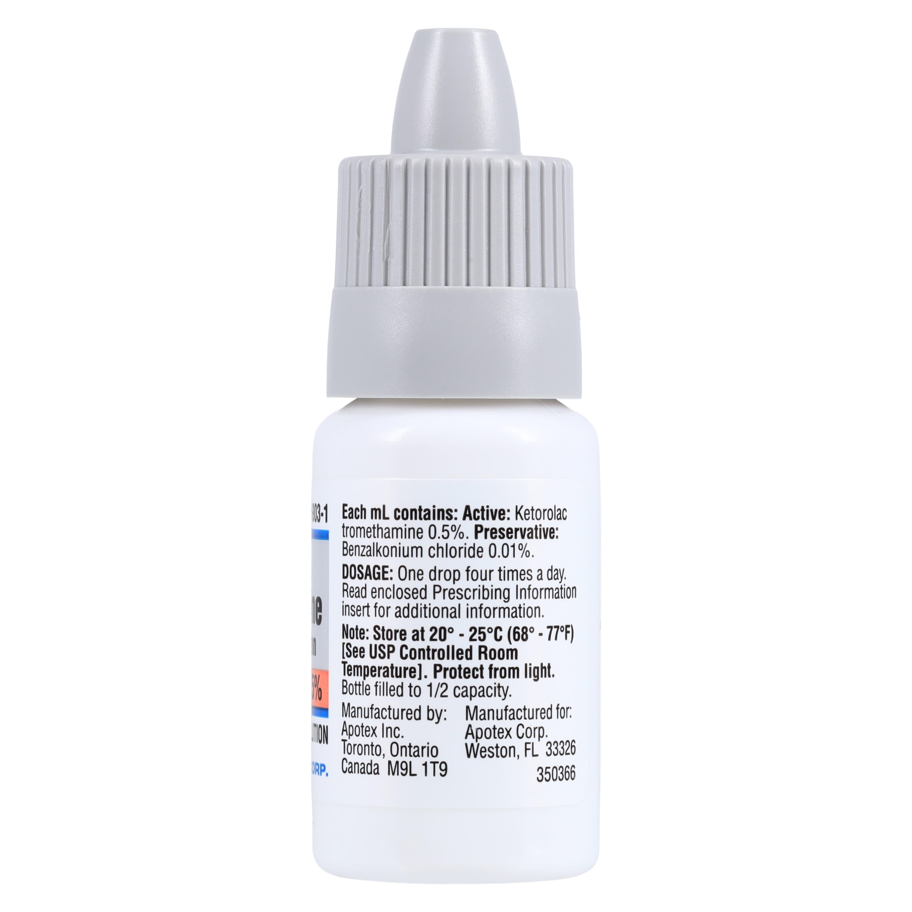 Ketorolac Tromethamine Ophthalmic Solution 0.5%, 5mL Bottle, Each thumbnail 3