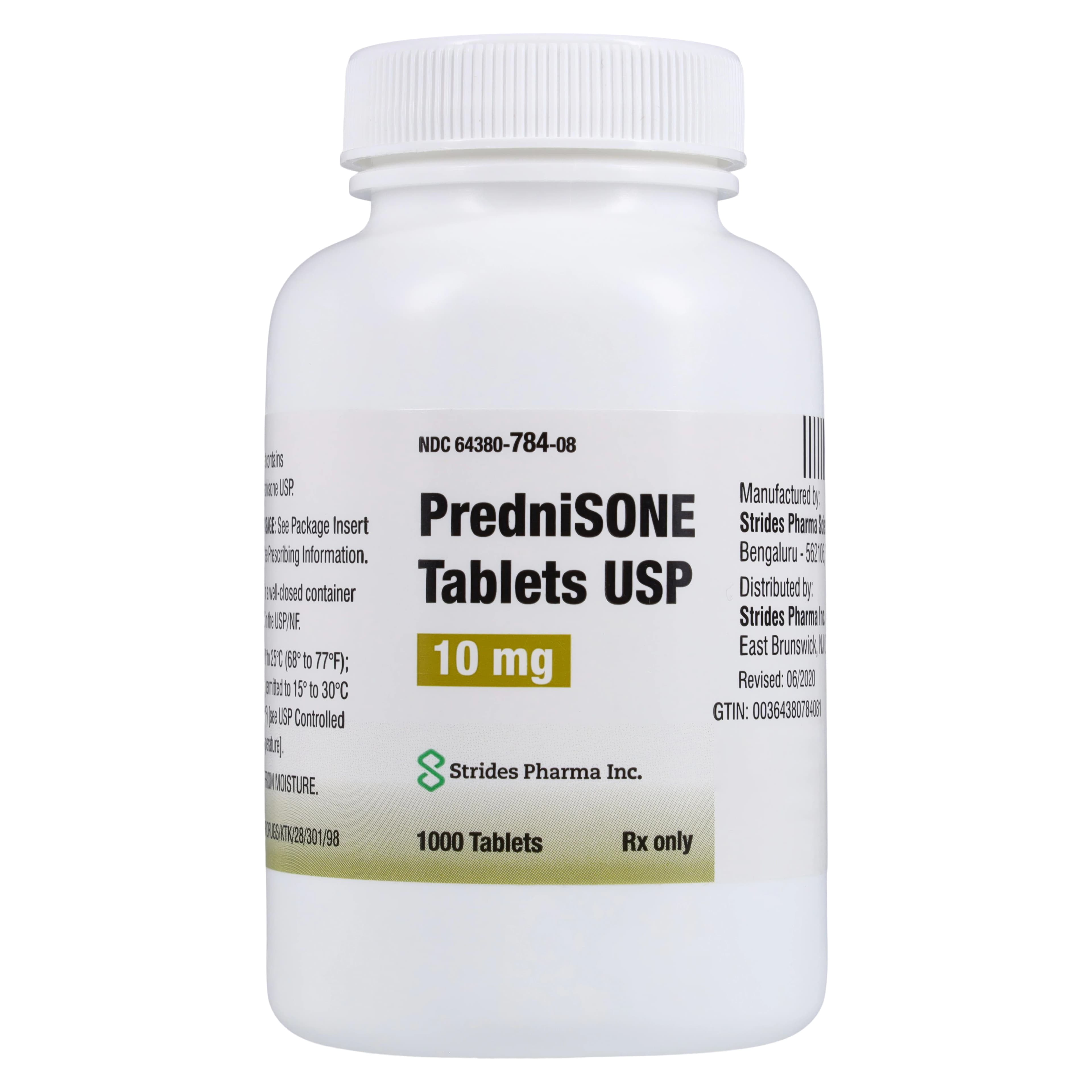 Prednisone Tablets, 10mg, 1000/Bottle, Strides Pharma - Prednisone Tablets - Image 1