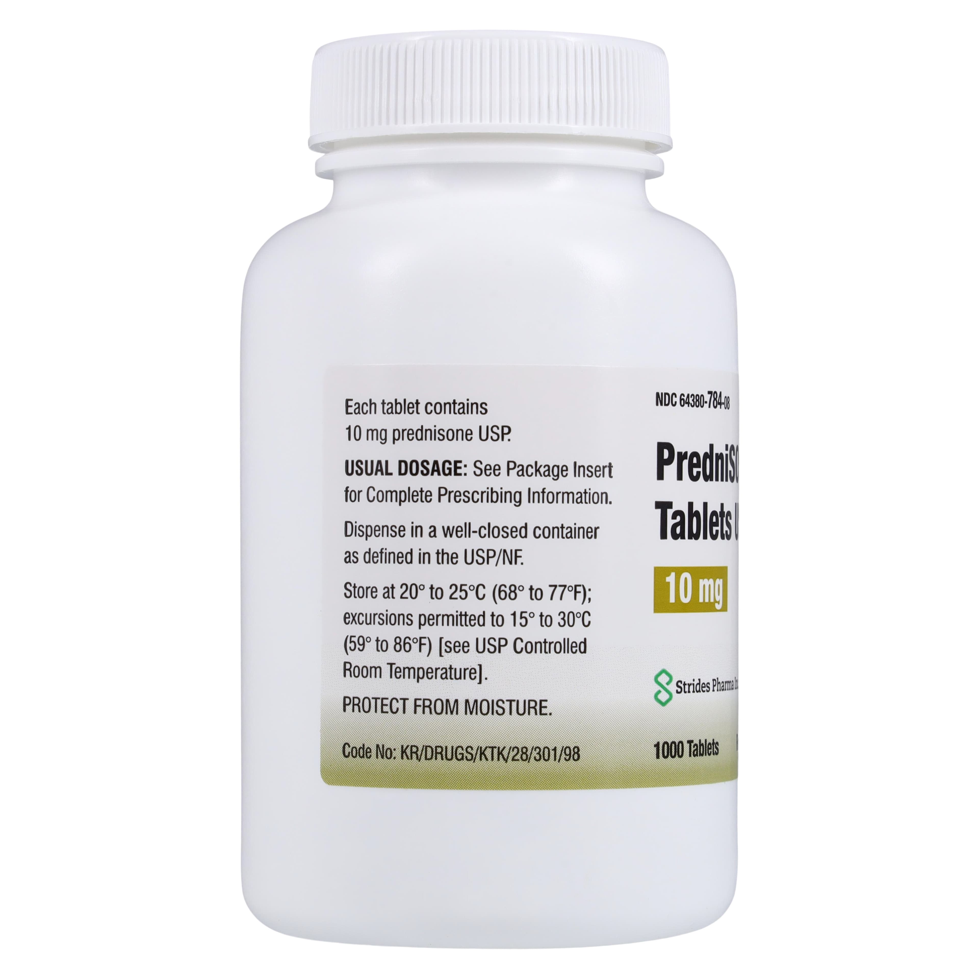 Prednisone Tablets, 10mg, 1000/Bottle, Strides Pharma thumbnail 2