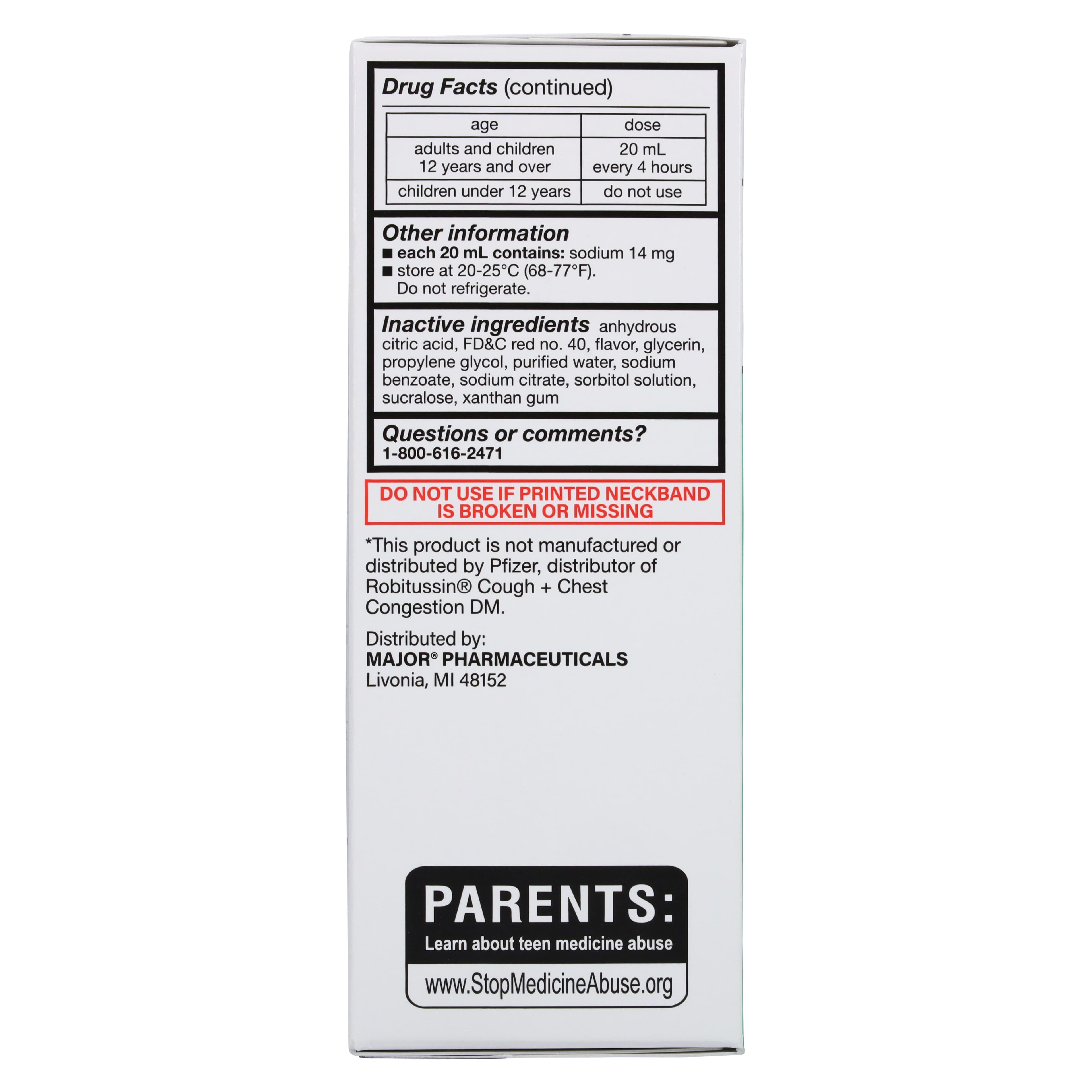 Guaifenesin DM Oral Syrup, 100/10mg/5mL, Raspberry Flavor, 4 oz Bottle thumbnail 3