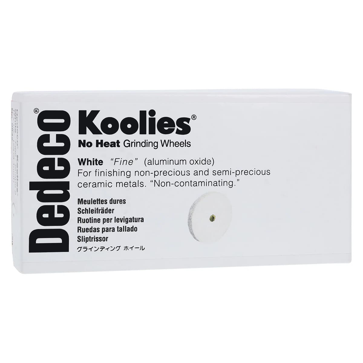 Dedeco Koolies White Shape-2 Grinding Wheels, Fine Aluminum Oxide, 1" x 1/8", 50/Box, #832 - Koolies White Shape-2 1''X1/8'' 50/Bx - Image 1
