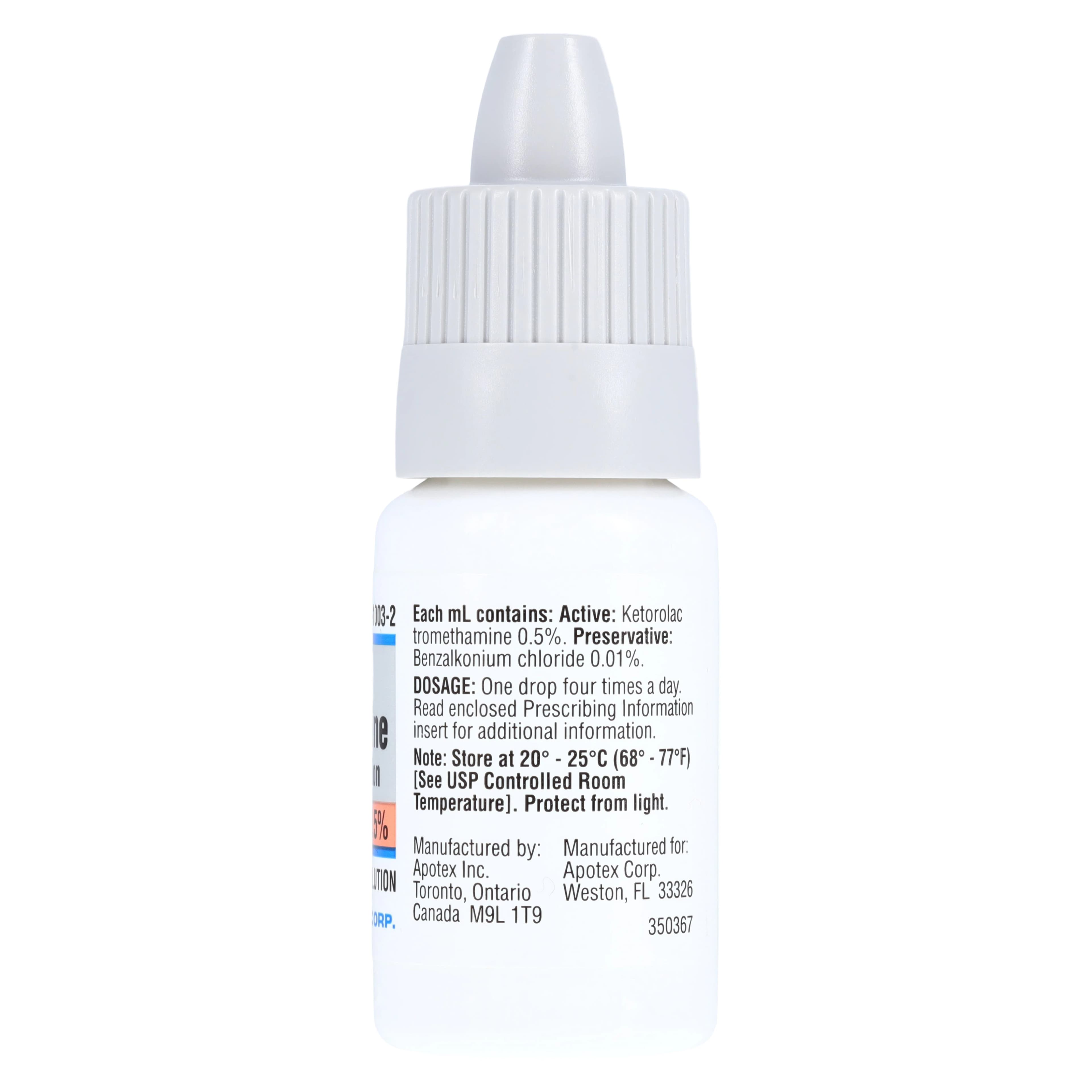Ketorolac Ophthalmic Solution 0.5%, 10 mL Bottle, Apotex Corp thumbnail 3