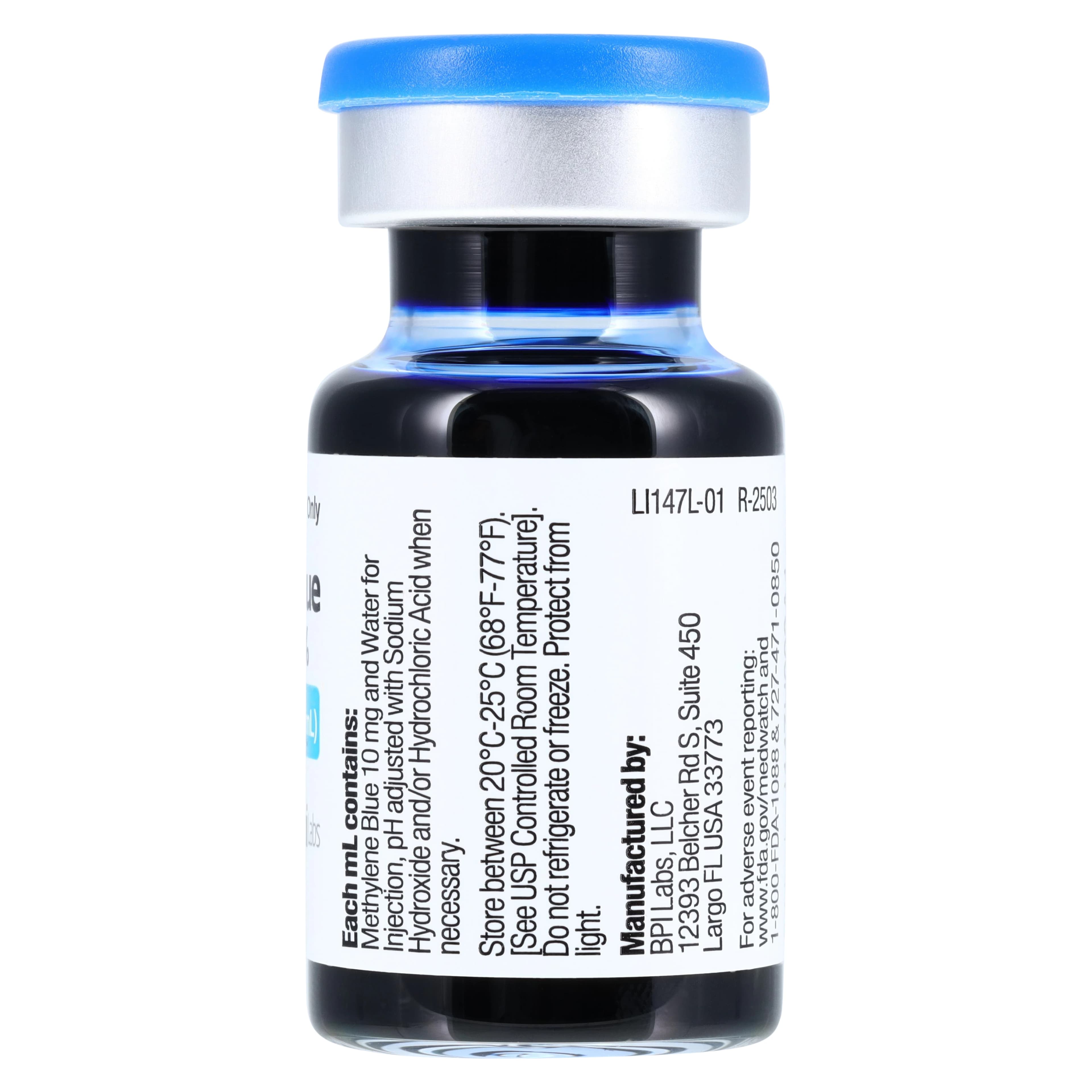 Methylene Blue Injection 1% (10 mg/mL), Single-Dose Vial, 10 mL, BPI Labs LLC thumbnail 3