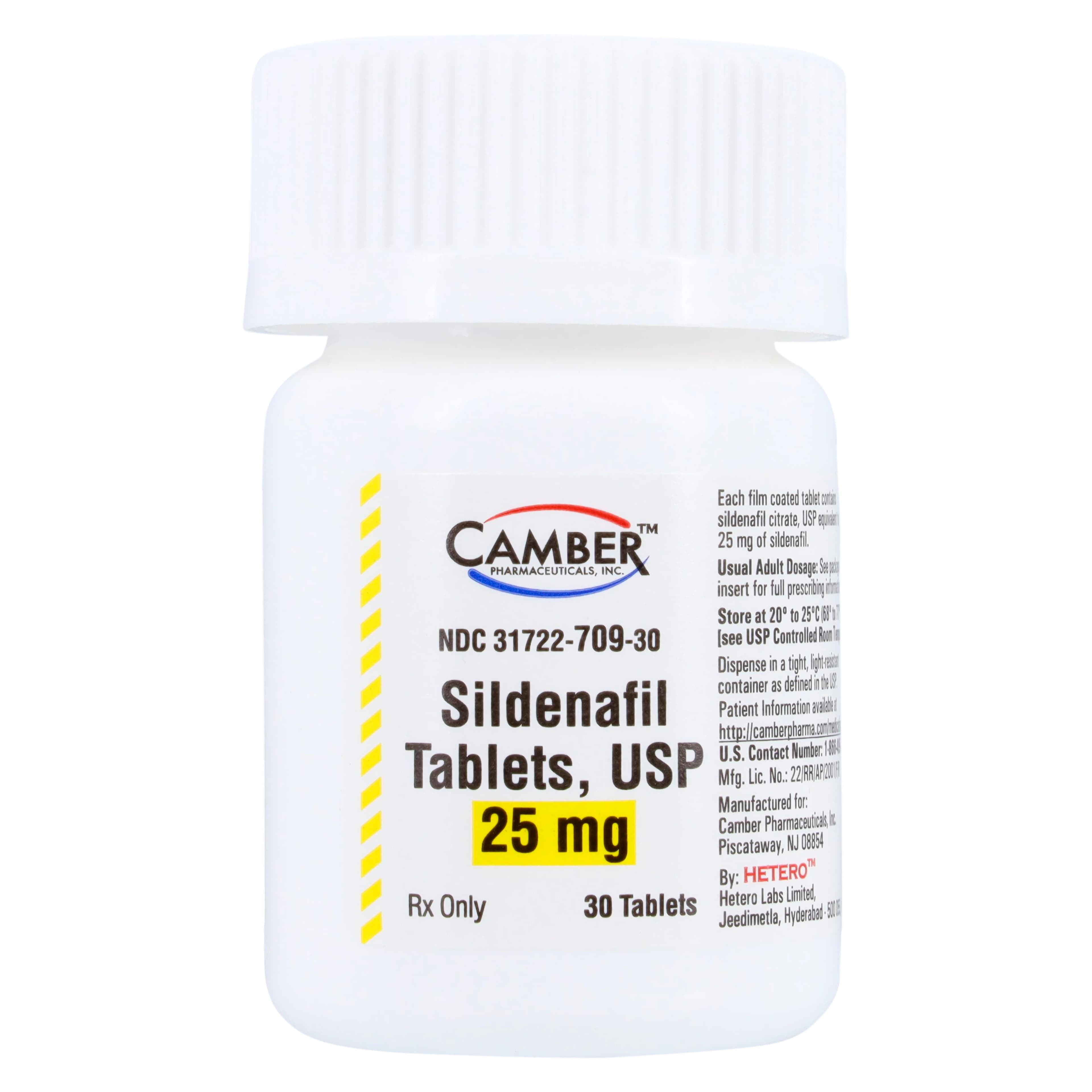 Sildenafil Citrate Tablets, 25mg, 30/Bottle, Camber Pharmaceuticals - Sildenafil Citrate Tablets - Image 1