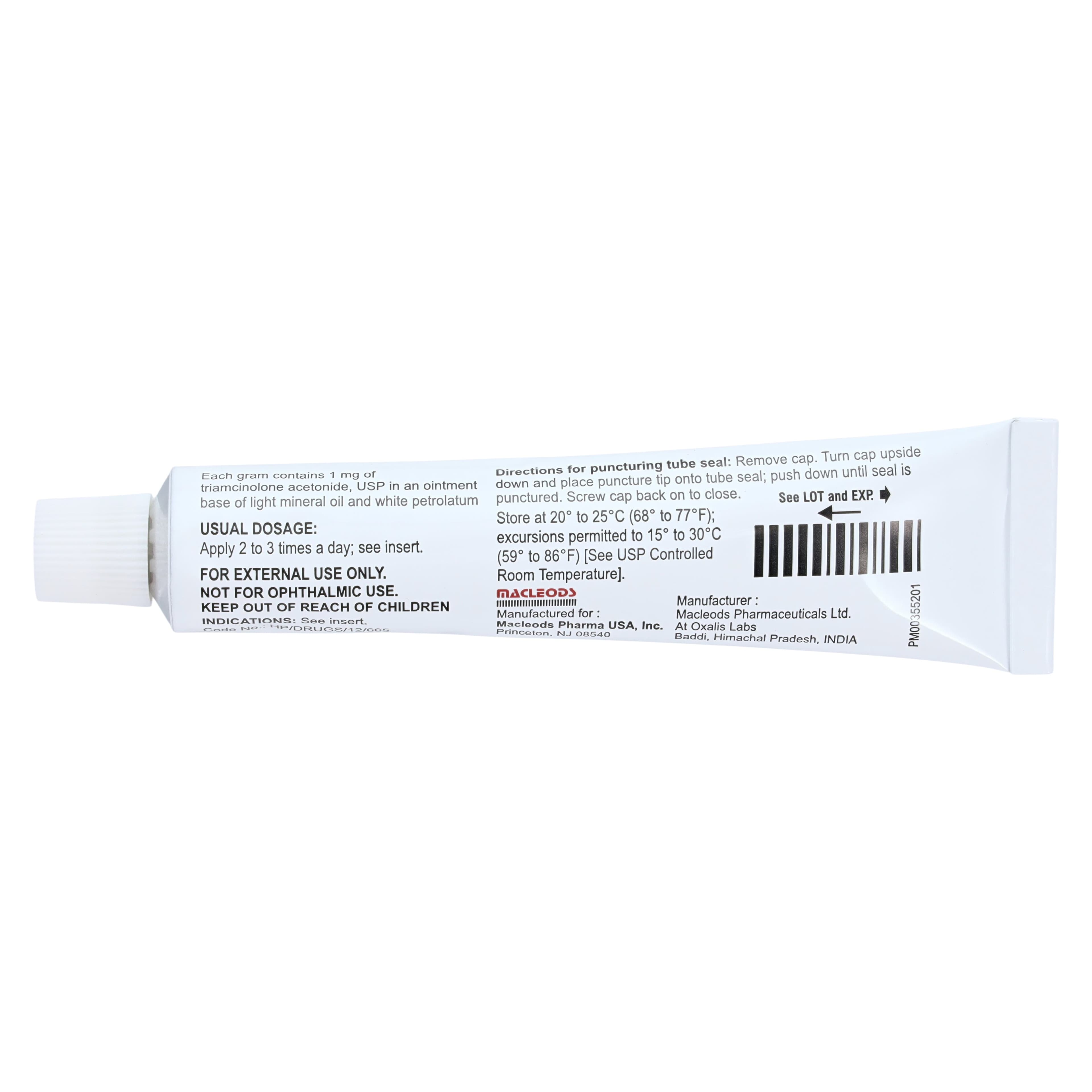 Triamcinolone Acetonide Topical Ointment 0.1%, 15g Tube thumbnail 3