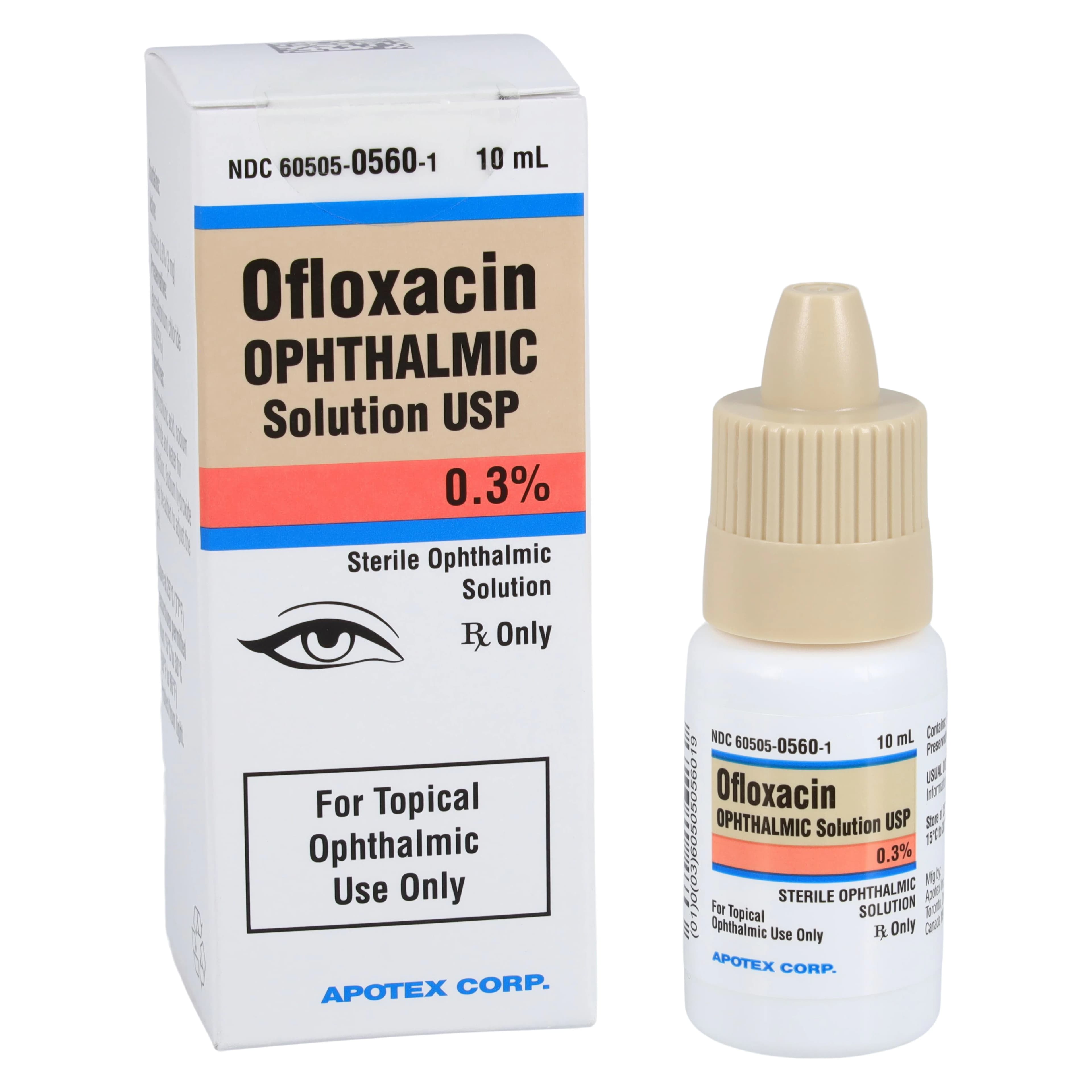 Ofloxacin Ophthalmic Solution 0.3%, 10 mL Bottle - Ofloxacin Ophthalmic Solution - Image 1