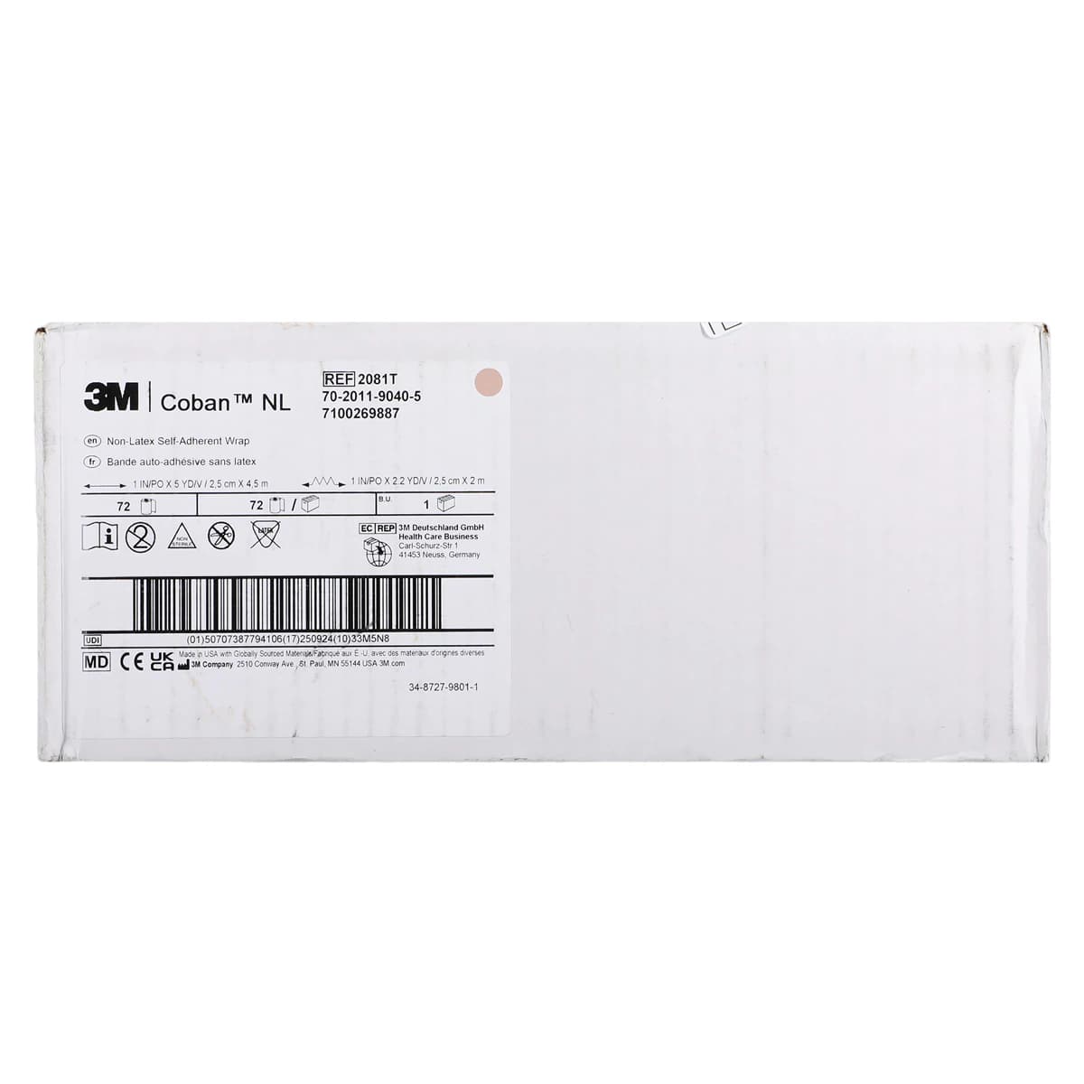 Coban LF Non-Sterile Elastic Wrap Bandage, 1" x 5 yd, Tan, 72/Case thumbnail 3