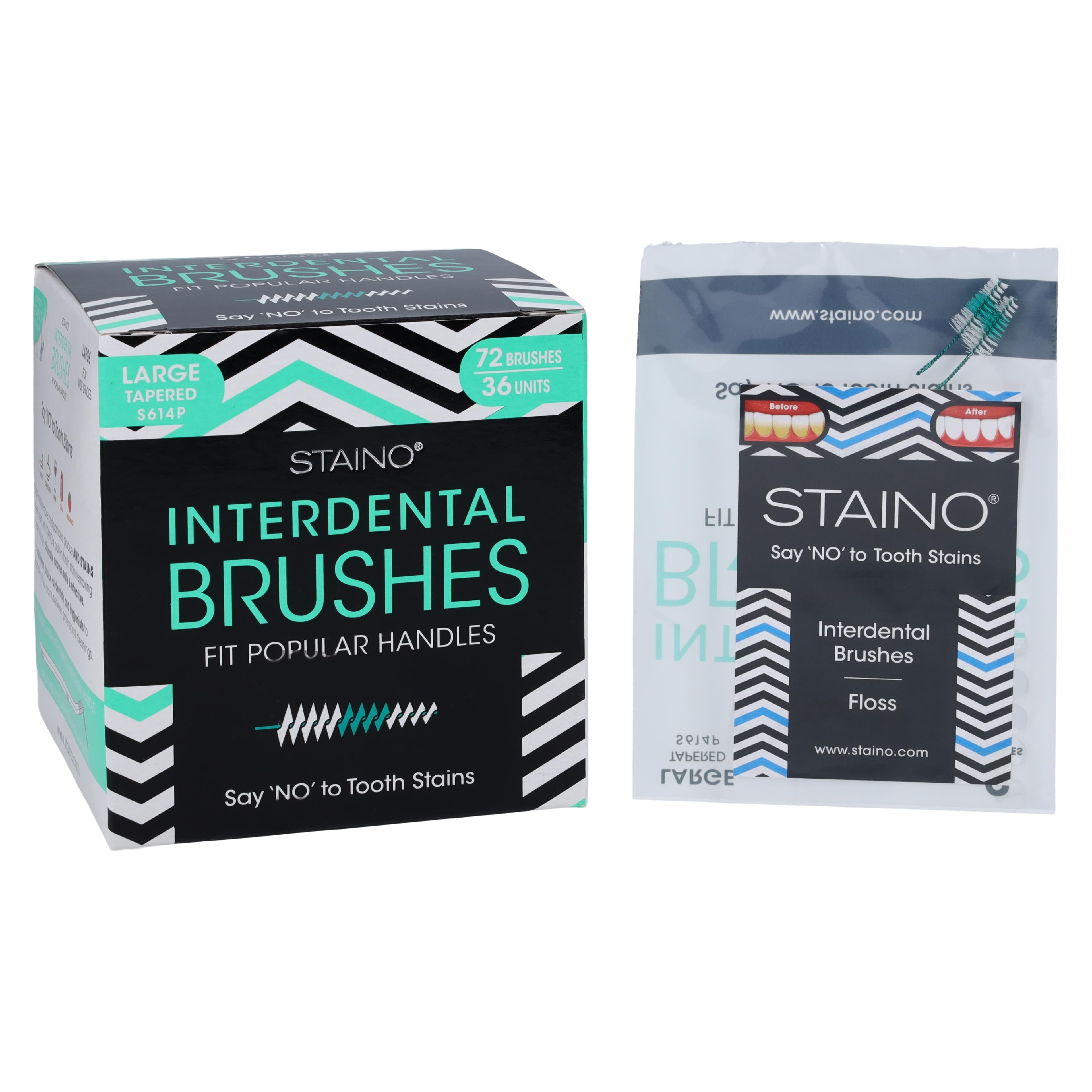 StaiNo® Interdental Brush Refills, Tapered, Jumbo, 2.7-6.3 mm, Straight, 36/Box, S614P thumbnail 2