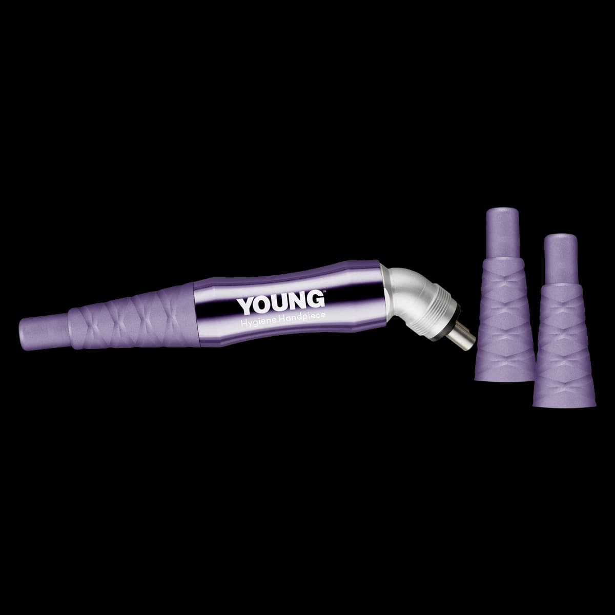 Young™ Hygiene Air Handpiece, Purple with 3 Nosecones, Low Speed, 4-Hole, Autoclavable - Young™ Hygiene Air Handpieces - Purple with Nosecones - Image 1