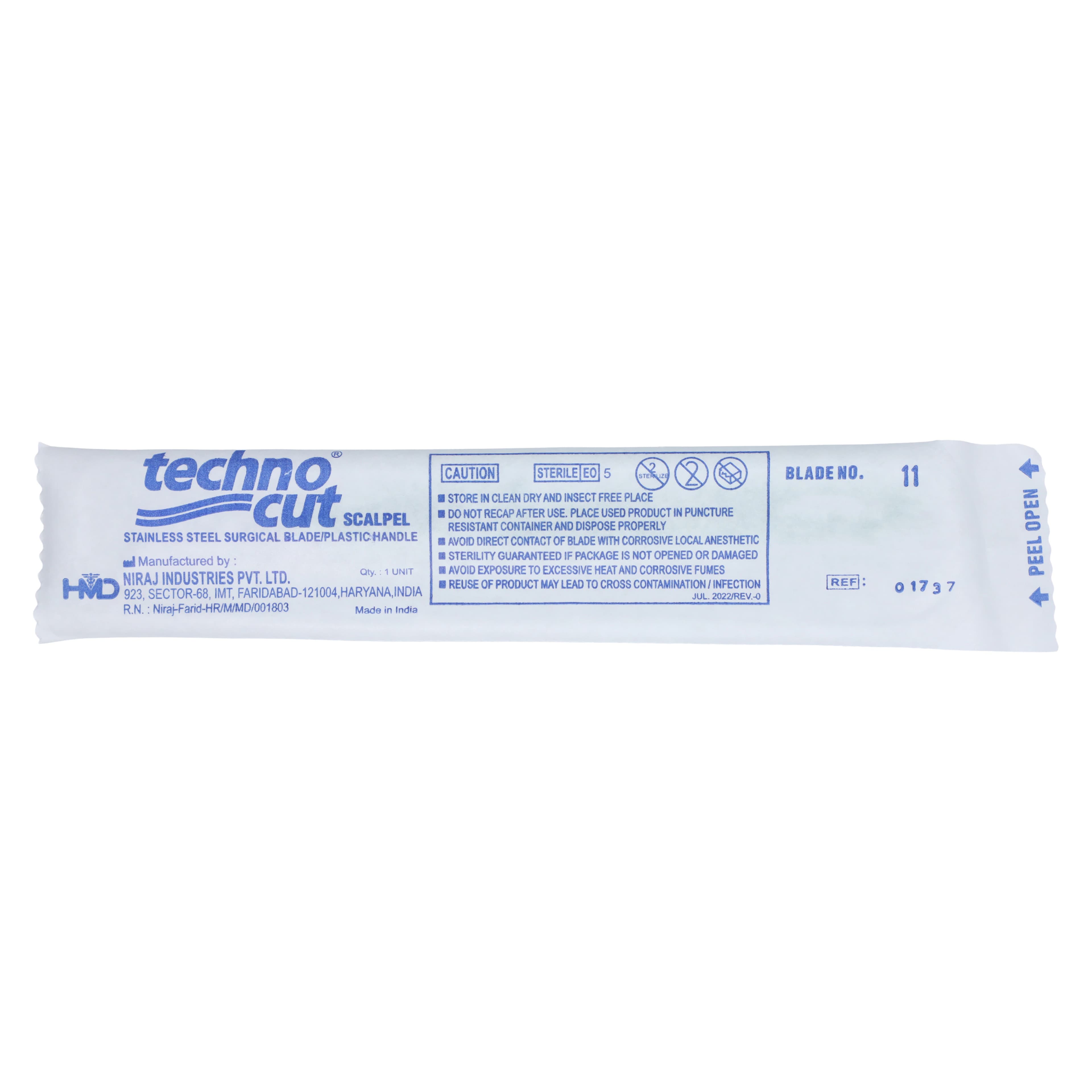 Myco Medical Technocut Disposable Scalpel, Size 11, Sterile, Stainless Steel, 10/Box, 6008T-11 thumbnail 3