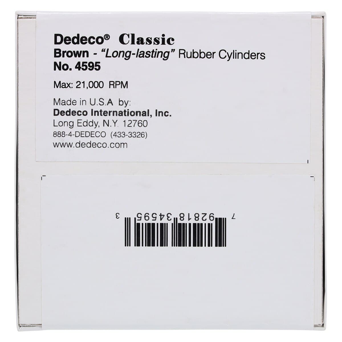 Dedeco Brown Classic Rubber Clasp Polishers, Aluminum Oxide, Cylinder, 15/16" x 1/4" (24 x 6.3 mm), Box of 100, #4595 thumbnail 3