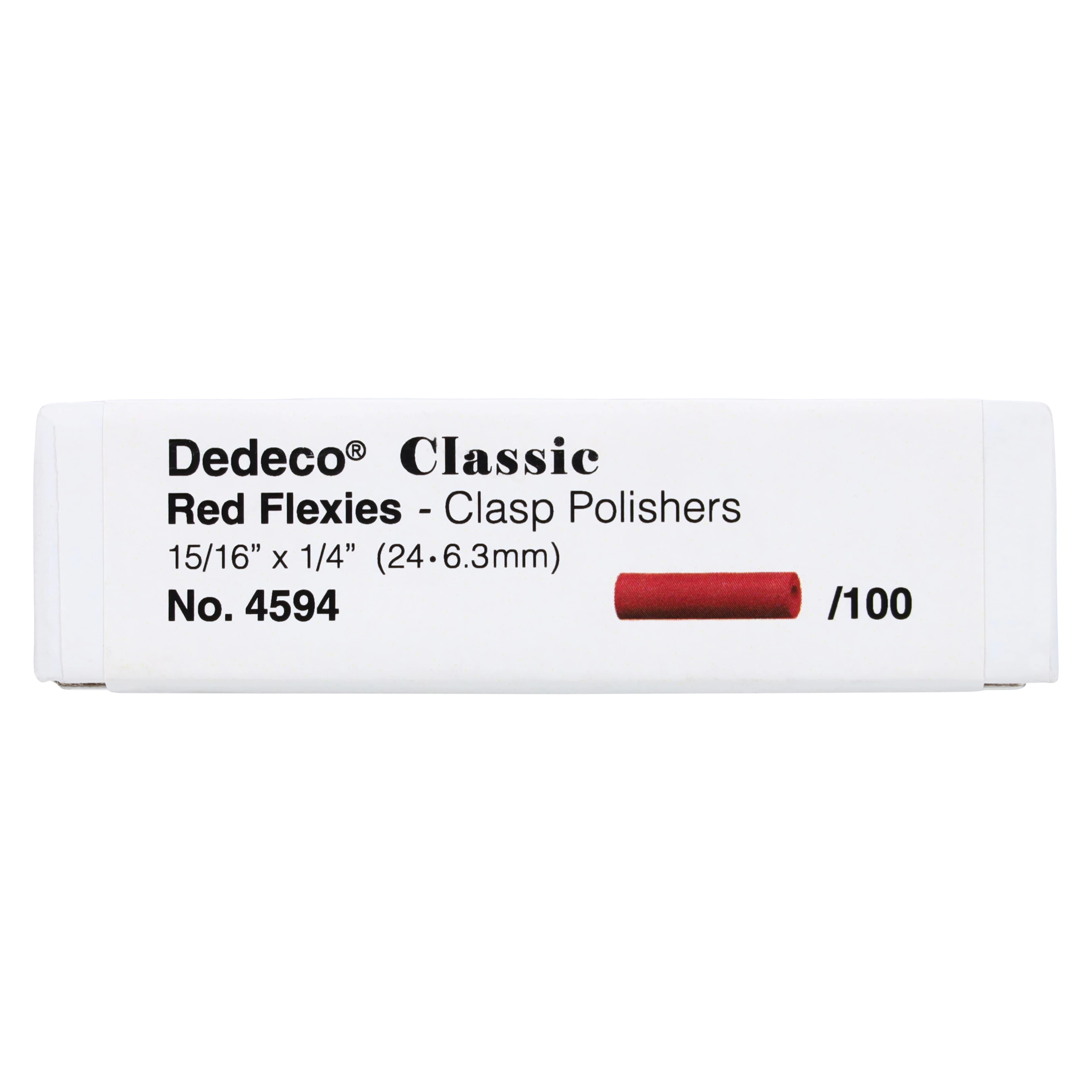 Dedeco Red Flexies Clasp Polishers, Fine Grit, Silicon Carbide, Unmounted, 15/16" x 1/4" (24 x 6.3 mm), Box of 100, #4594 thumbnail 2