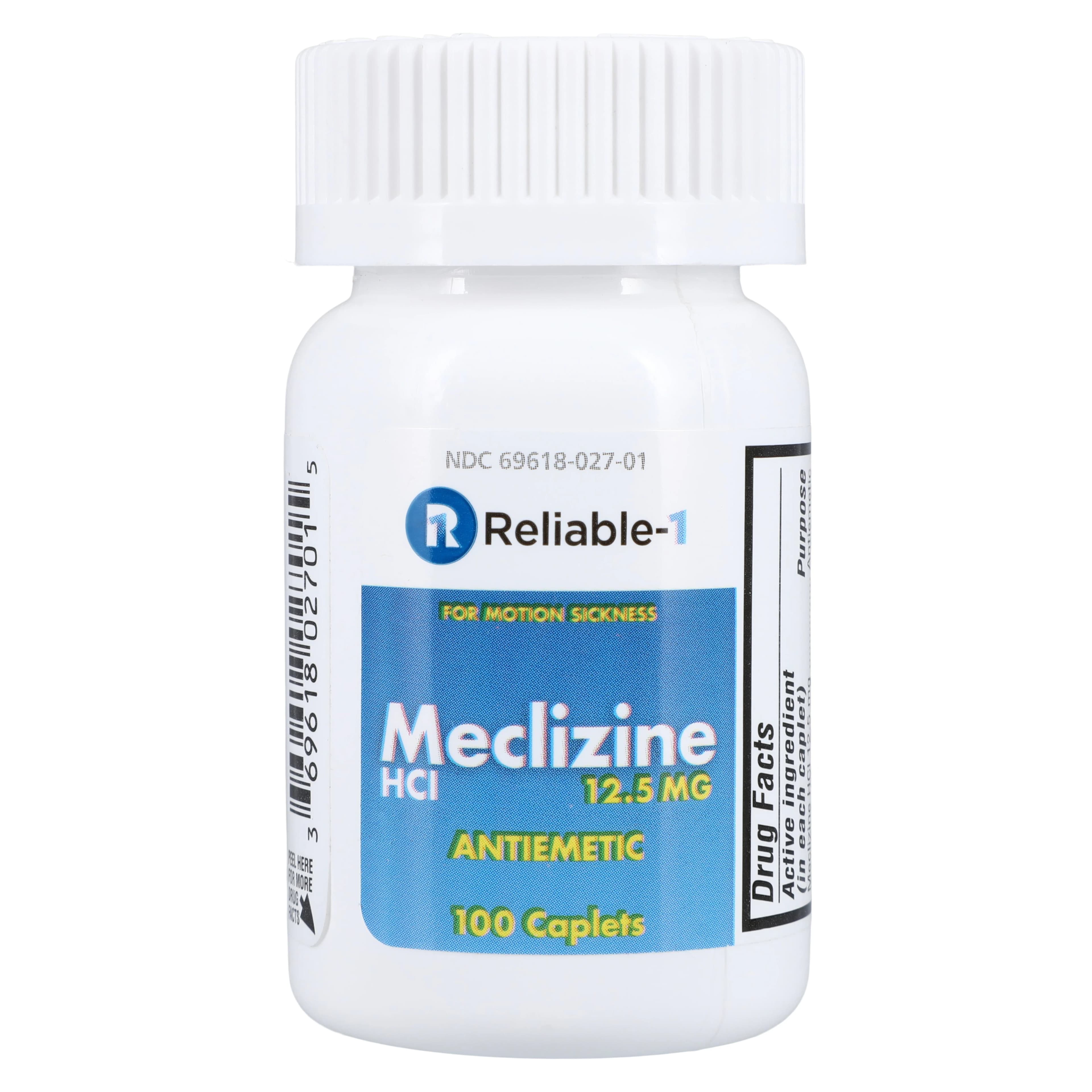 Meclizine HCl Tablets 12.5 mg, 100 Count Bottle - Meclizine HCl Tablets - Image 1