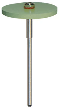 Dedeco Hi-Glaze Diamond-Filled Silicone Porcelain Polisher, Coarse, Green, 1" Wheel, 3/32" (2.35mm) HP Shank, 1/Each - Diamond Sil Porcelain Coarse 1"x 3/32" Wheel, Grn - Image 1