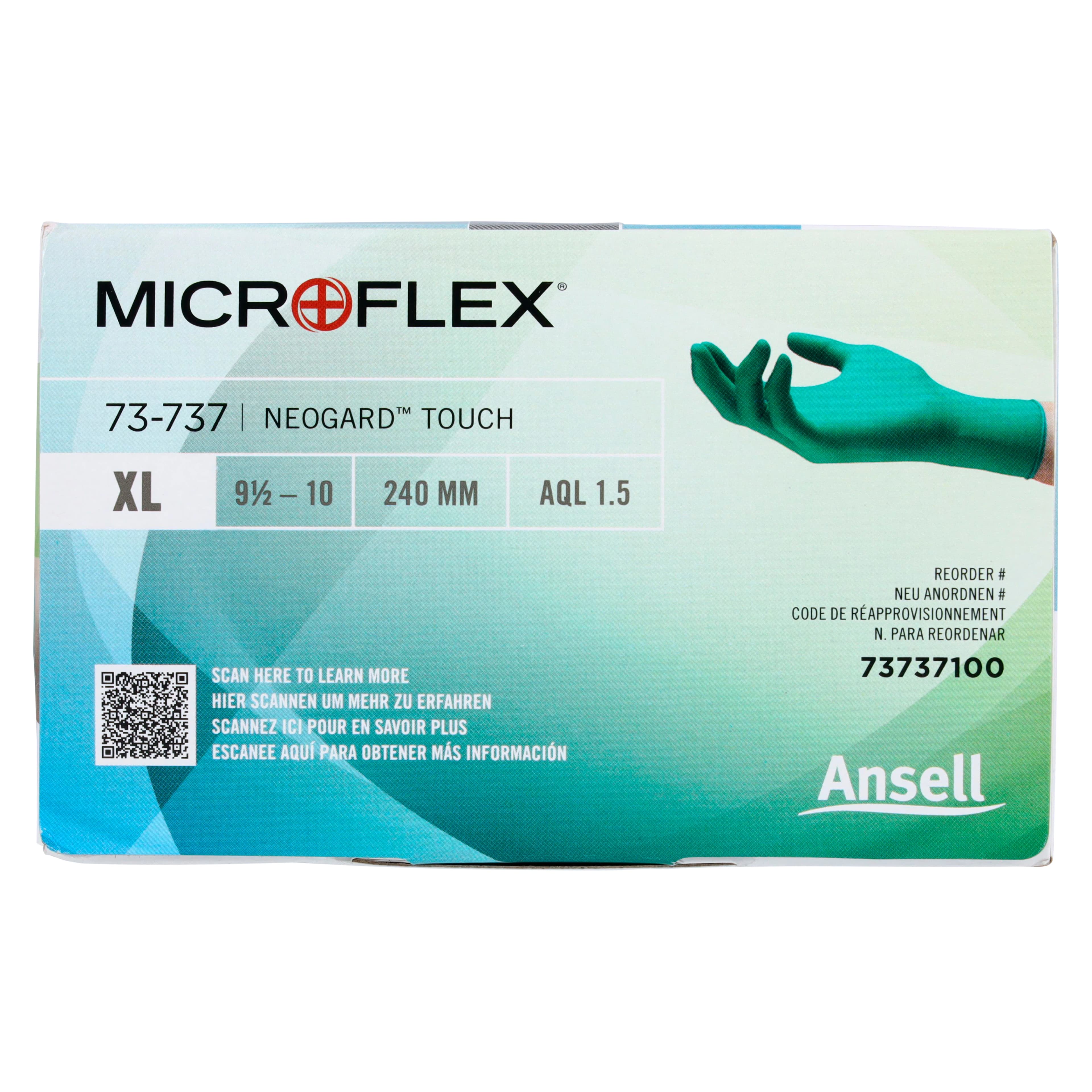 Microflex Neogard Touch 73-737 Neoprene Exam Gloves, X-Large, Green, Non-Sterile, 200/Box, 73737100 thumbnail 5