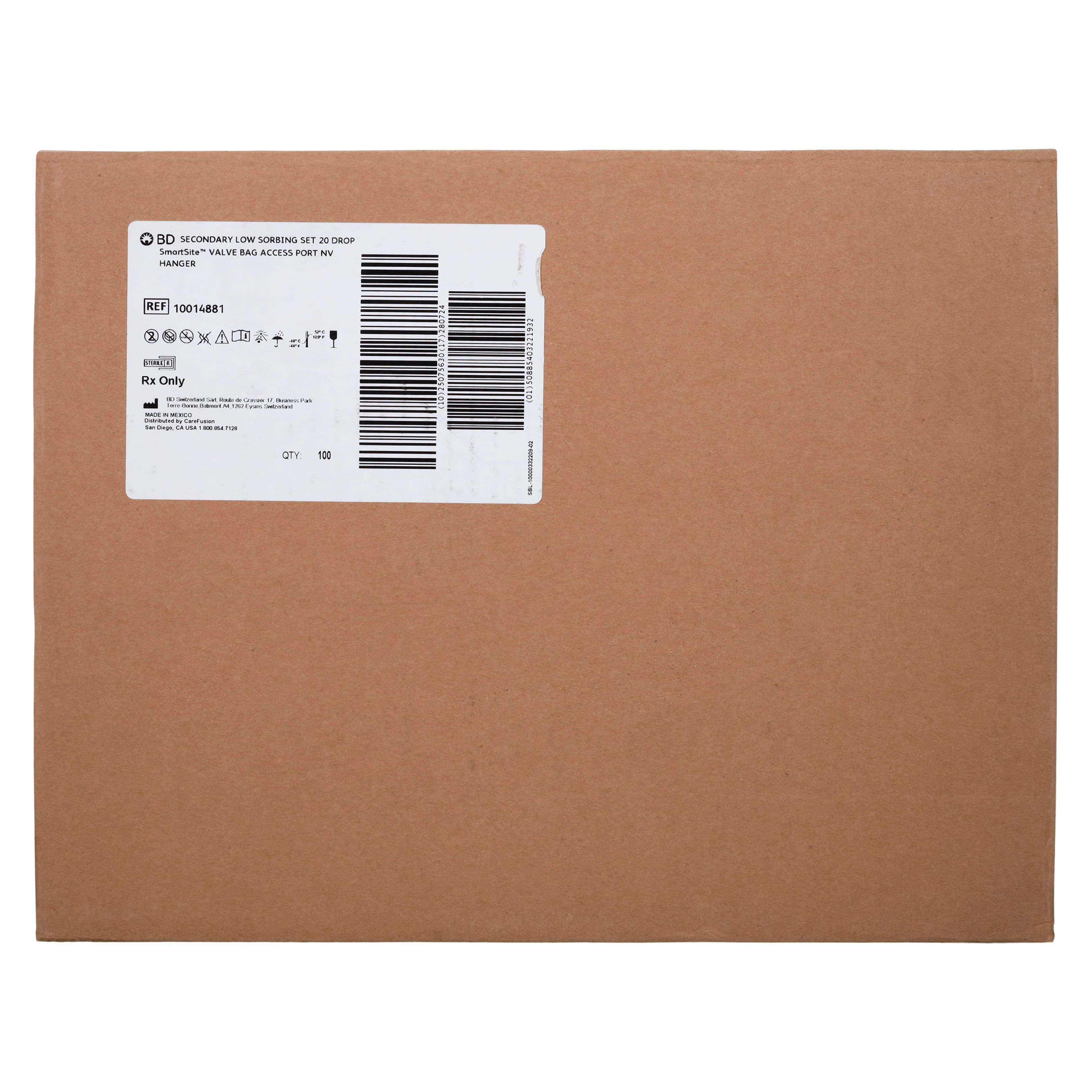 Becton-Dickinson IV Secondary Administration Set, 20 Drops/mL, 31" Tubing, Sterile, 100/Case thumbnail 3