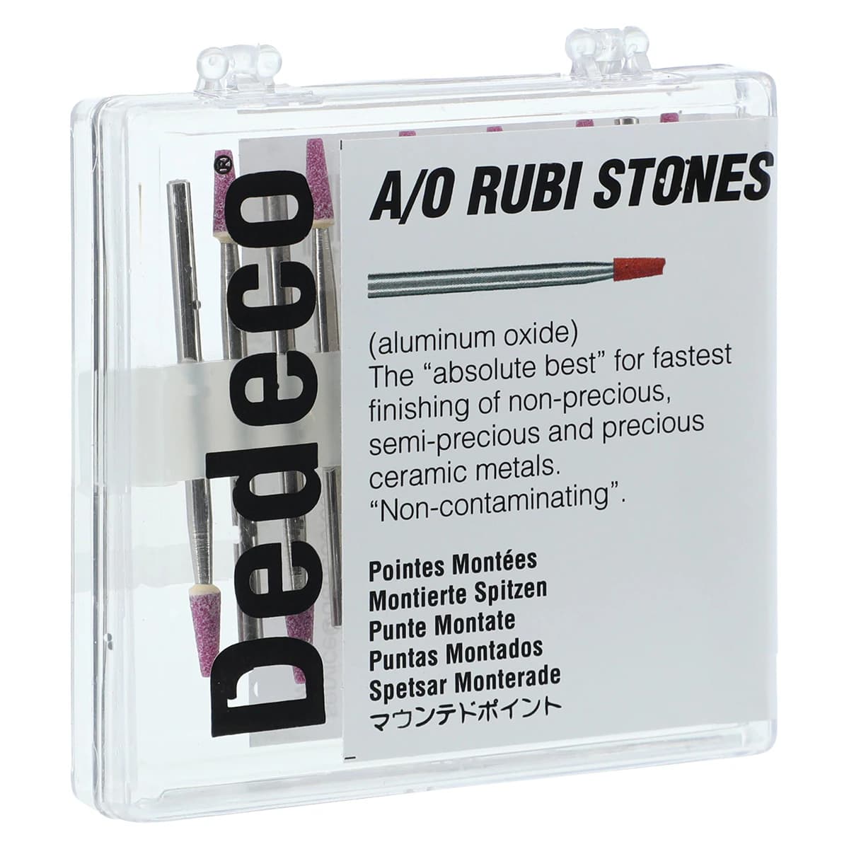 Dedeco A/O Rubi Stones HP, Shape 122 (TC1), Aluminum Oxide, 3/32" (2.35mm) Shank, 12/Box - A/O Rubi Stones HP 122 (TC1) 12/Bx - Image 1
