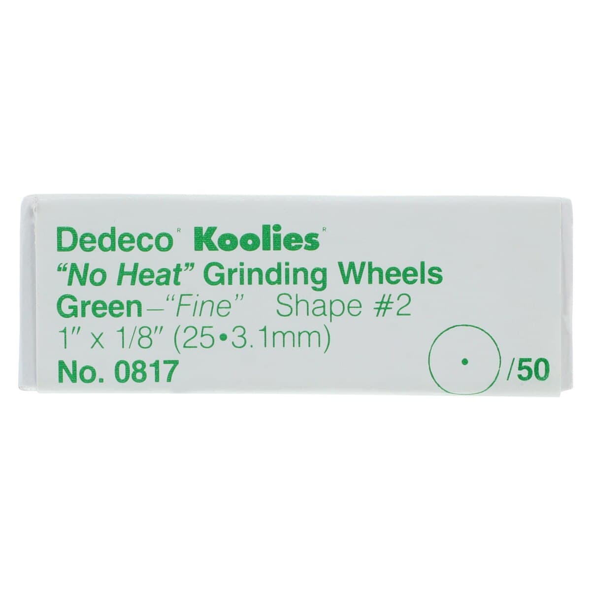 Dedeco Koolies No Heat Grinding Wheels, Green #2, Fine Silicon Carbide, 1" x 1/8", 50/Bx thumbnail 2