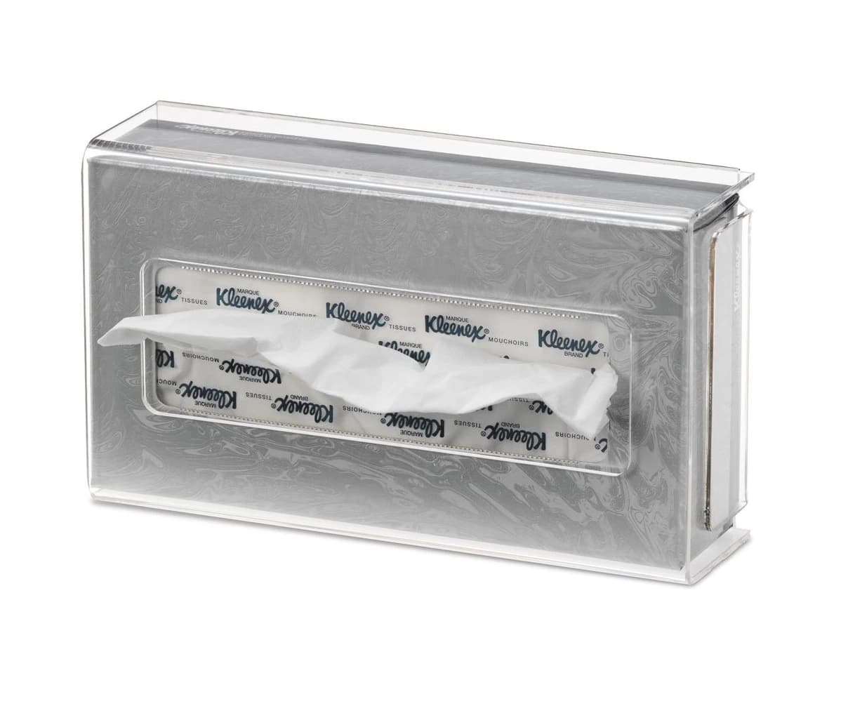 Marketlab Slim Clear Acrylic Tissue Box Holder, Wall Mount, 9.25 in x 5.25 in x 2.5 in - Holder Tissue Box Slim Clear - Image 1