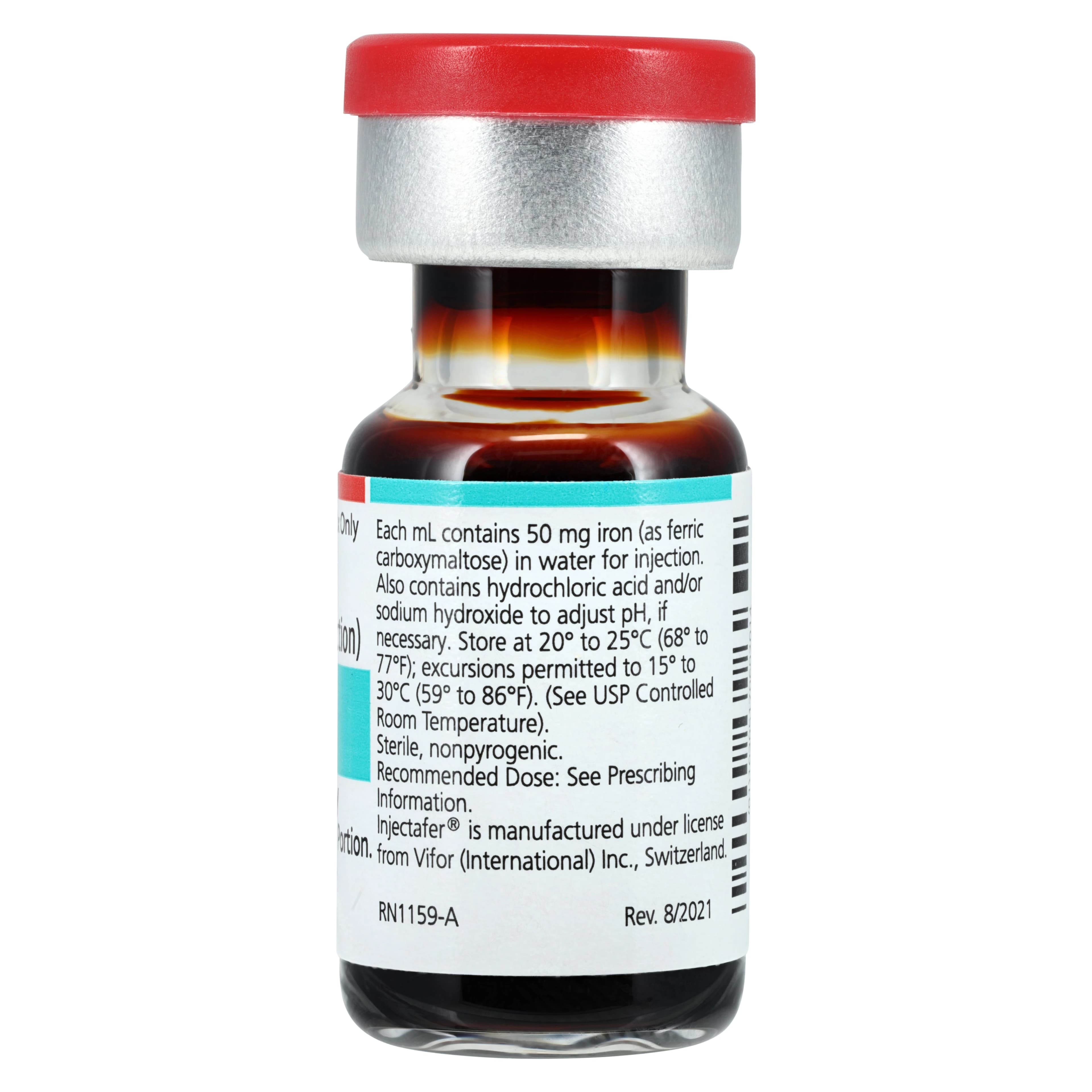 Injectafer (Ferric Carboxymaltose) Injection, 50 mg/mL, Single-Dose Vial, 2 mL Each thumbnail 3