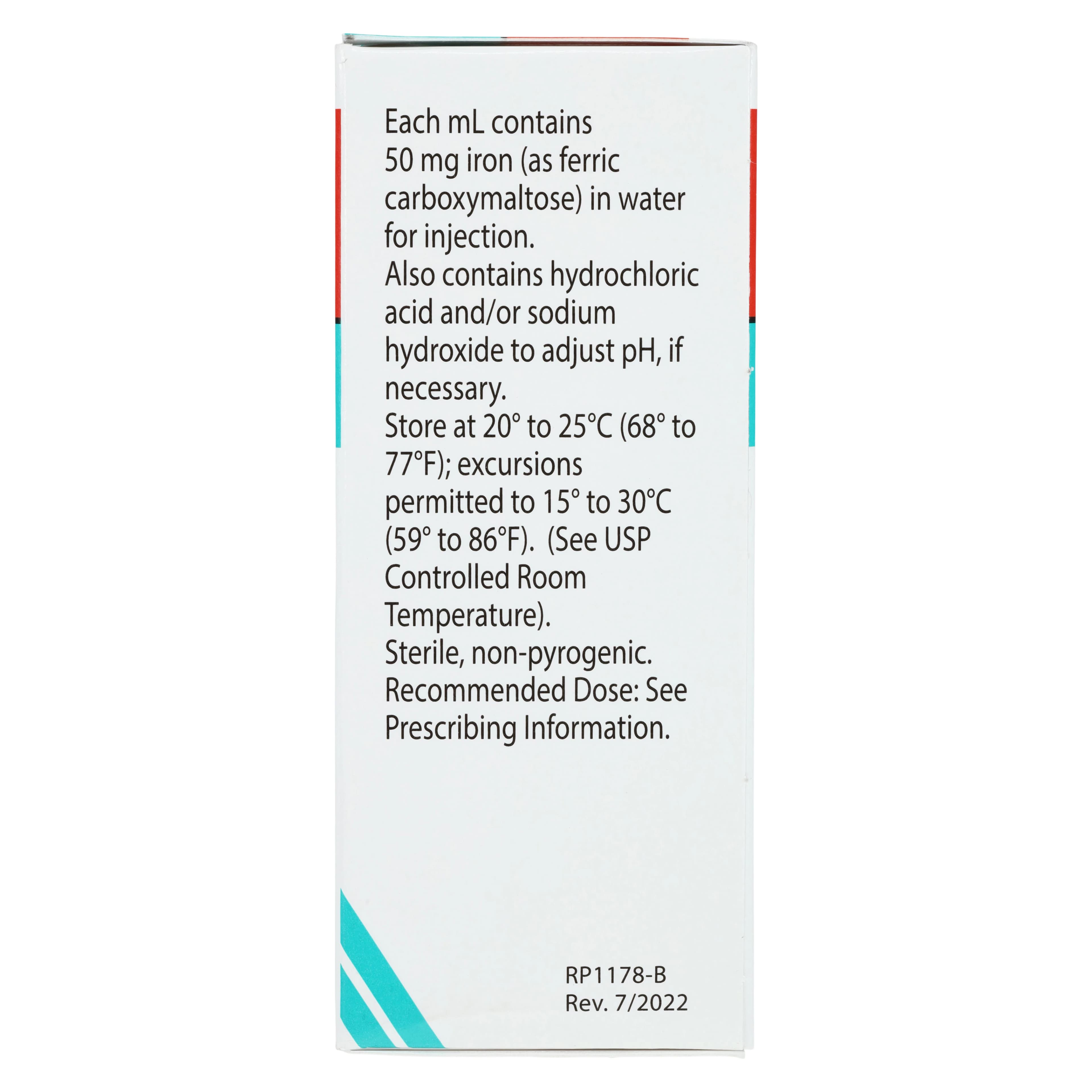 Injectafer (Ferric Carboxymaltose) Injection, 50 mg/mL, Single-Dose Vial, 2 mL Each thumbnail 4