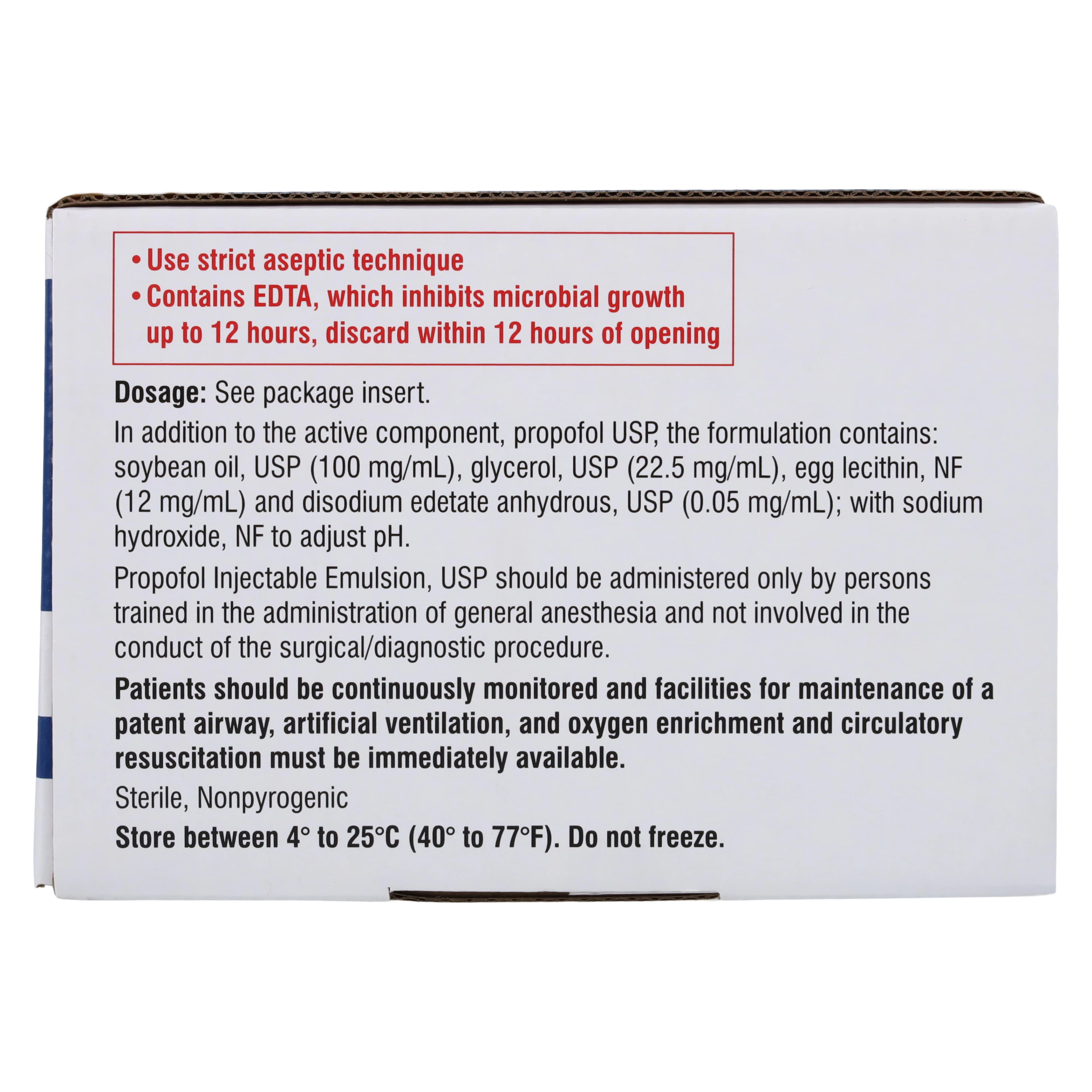Propofol Injectable Emulsion, USP 10 mg/ml, 100 ml Single Dose Vial, 10/Package thumbnail 5