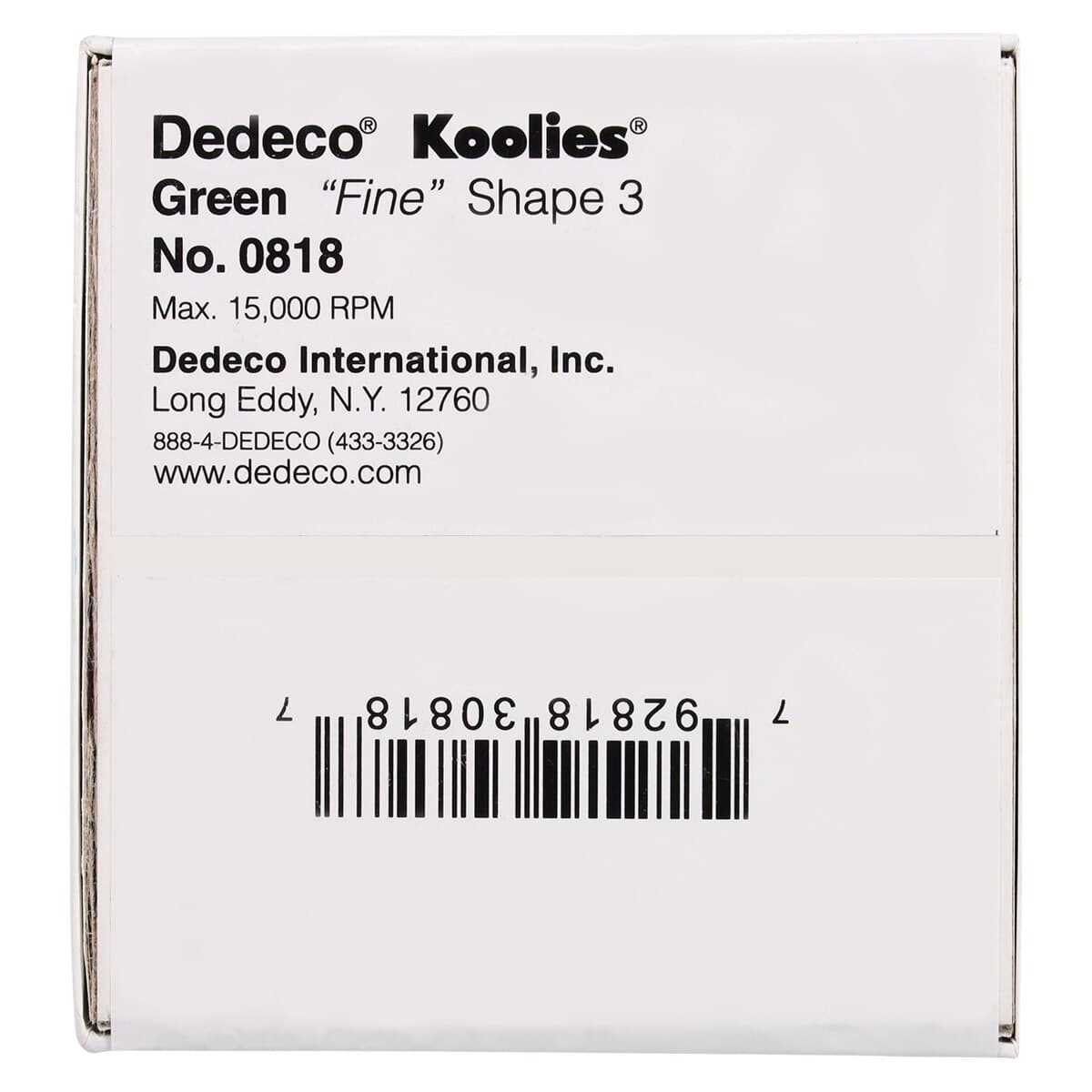 Dedeco Koolies Green #3 No Heat Grinding Wheels, Fine Silicon Carbide, 1" x 3/32", 50/Box thumbnail 3