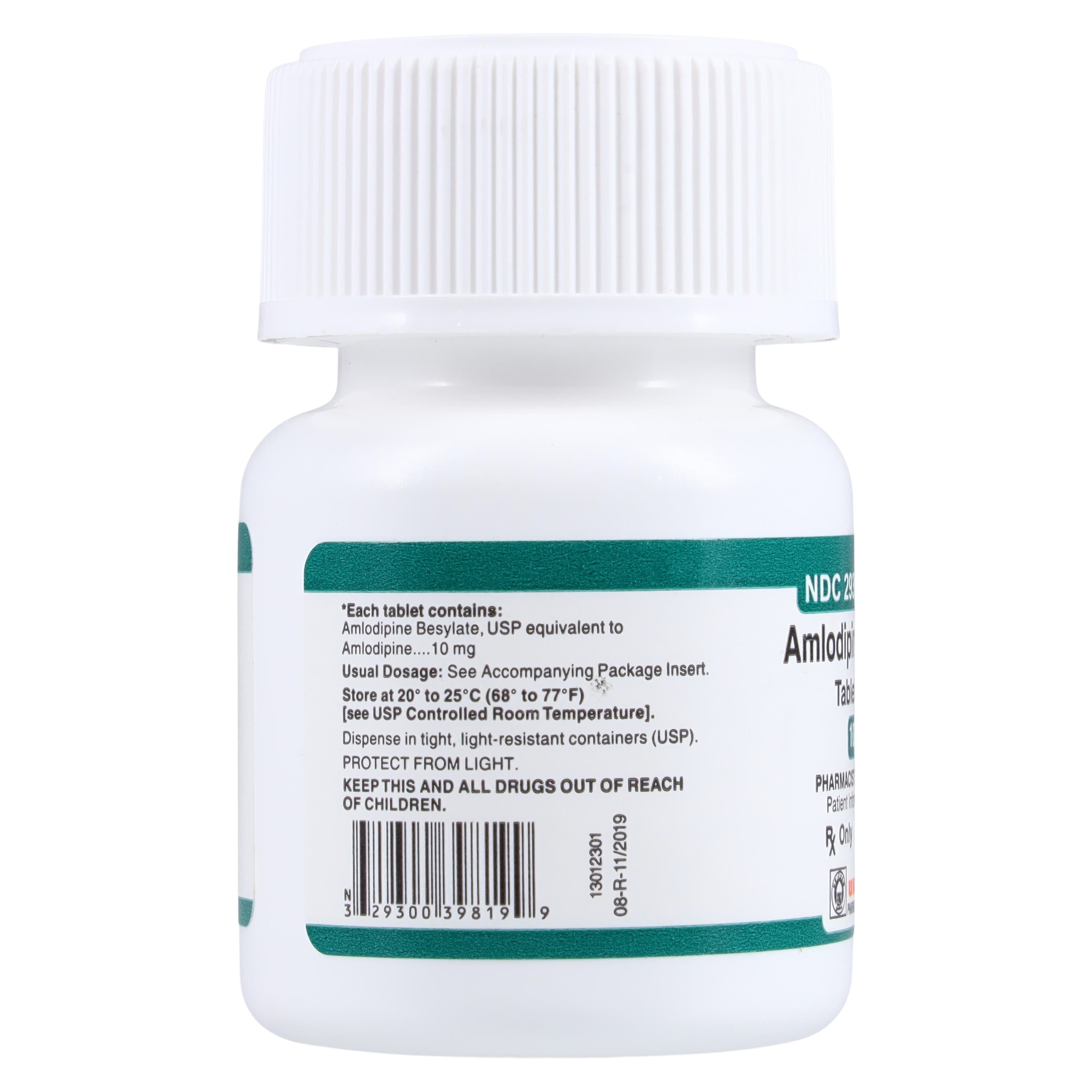 Amlodipine Besylate Tablets 10mg, 90 Count Bottle (Unichem Pharmaceuticals) thumbnail 2