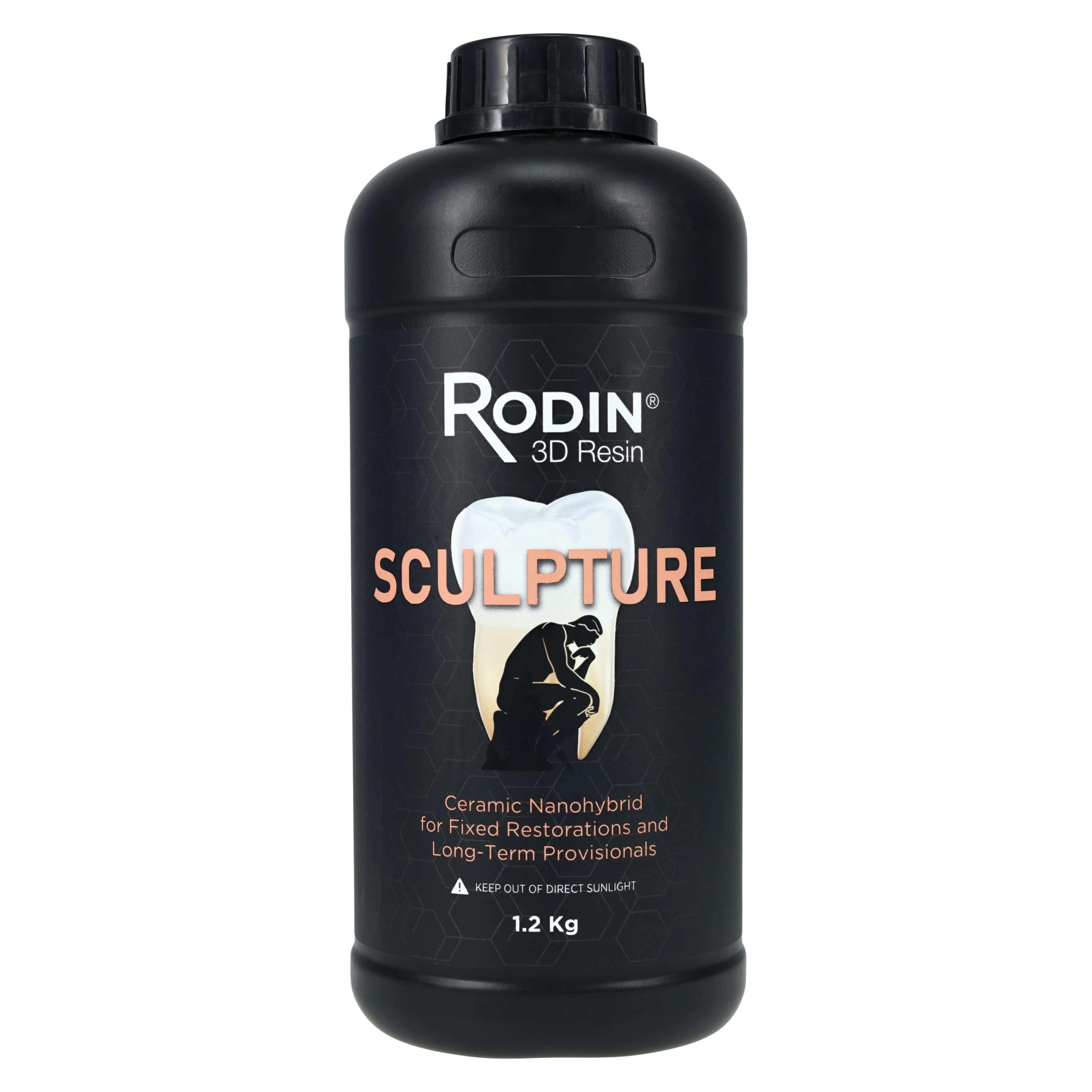 Rodin Sculpture Ceramic Nanohybrid 3D Printing Resin, Shade A1, 1.2 kg Bottle, 3DR-CNR-A1-1200 - Rodin Sculpture A1 1.2kg Bottle of 1 - Image 1