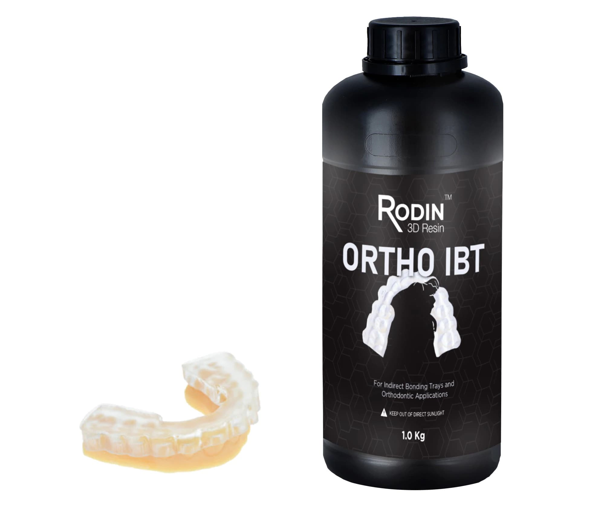 Rodin Ortho IBT 3D Resin, Indirect Bonding Tray Material, 1 kg Bottle, 3DR-OIBTF - Rodin&reg; Ortho IBT - 1kg Bottle - Image 1