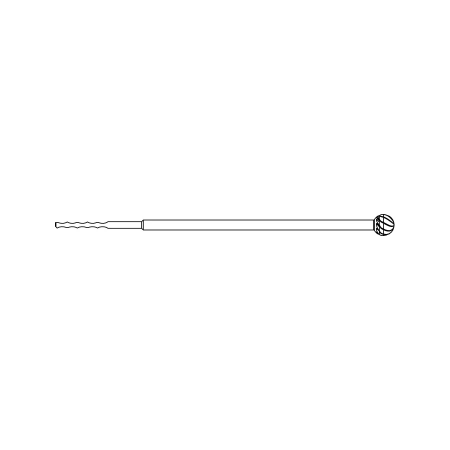 Brasseler USA 5.0 mm Round Fluted Bur, Less Aggressive, 1 Each - 5.0 MM RND FLUTED BUR LESS AGG - Image 1