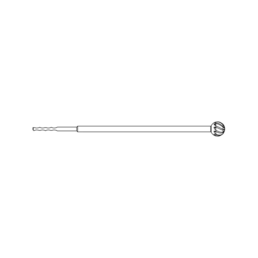 Brasseler USA 6.0 mm Round Fluted Bur, Less Aggressive, Single Bur - 6.0 MM RND FLUTED BUR LESS AGG - Image 1