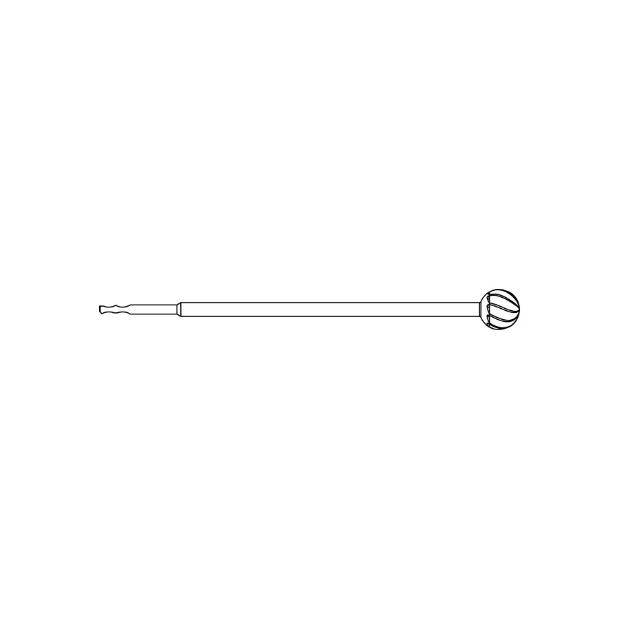 Brasseler USA 7.0 mm Round Fluted Bur, Less Aggressive, 1 Each - 7.0 MM RND FLUTED BUR LESS AGG - Image 1
