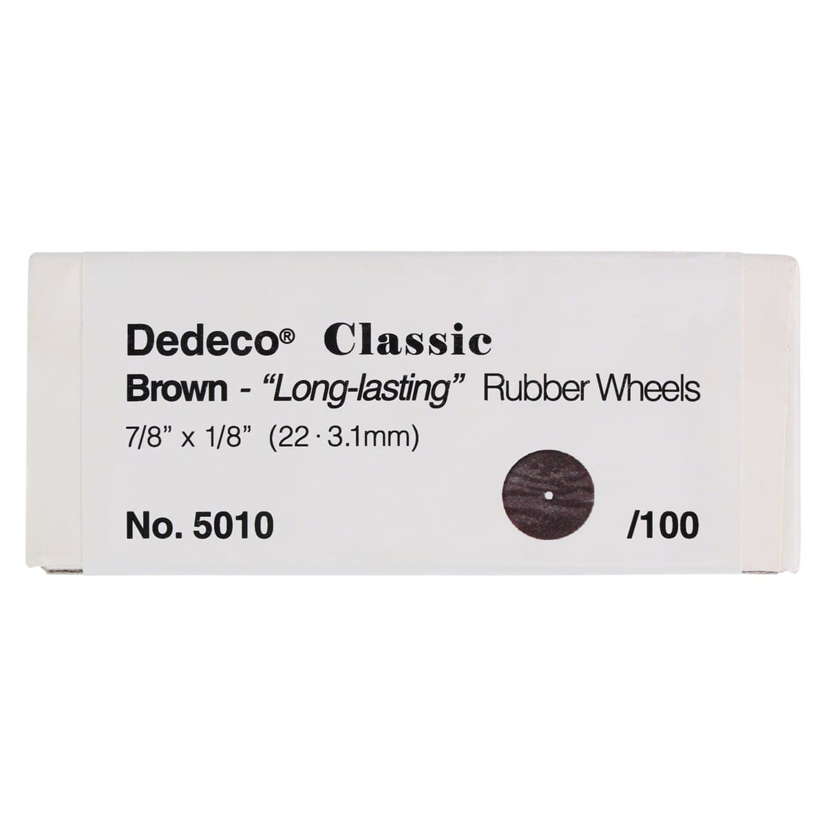 Dedeco Classic Brown Rubber Wheel, Square-Edge, 7/8" x 1/8" (22 x 3.1 mm), 100/Box thumbnail 6