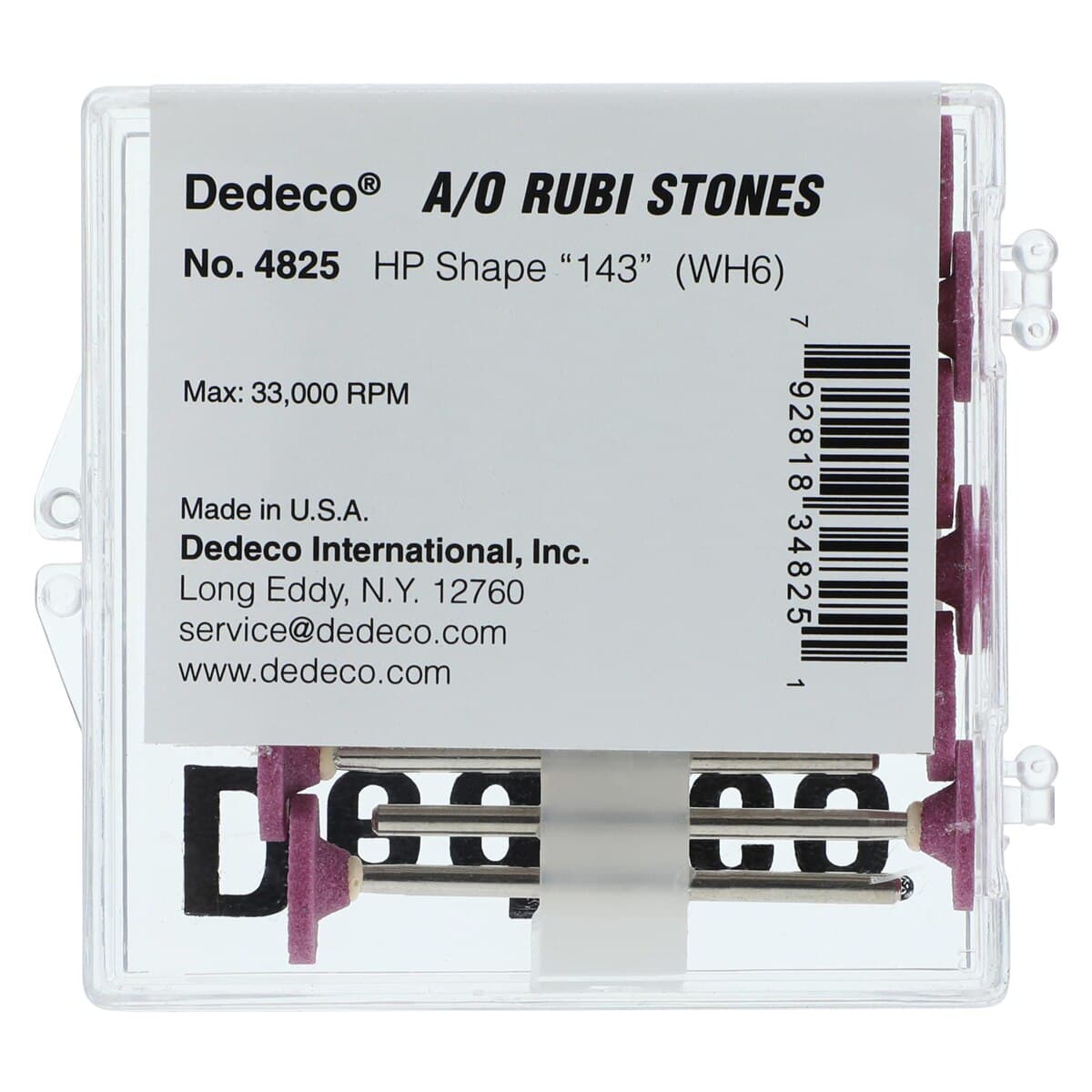 Dedeco A/O Rubi Stones HP 143 (WH6), Aluminum Oxide Mounted Stones, 3/32" (2.35mm) Shank, 12/Box thumbnail 3