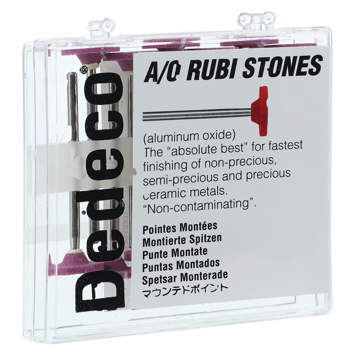 Dedeco A/O Rubi Stones HP 143 (WH6), Aluminum Oxide Mounted Stones, 3/32" (2.35mm) Shank, 12/Box - A/O Rubi Stones HP 143 (WH6) 12/Bx - Image 1