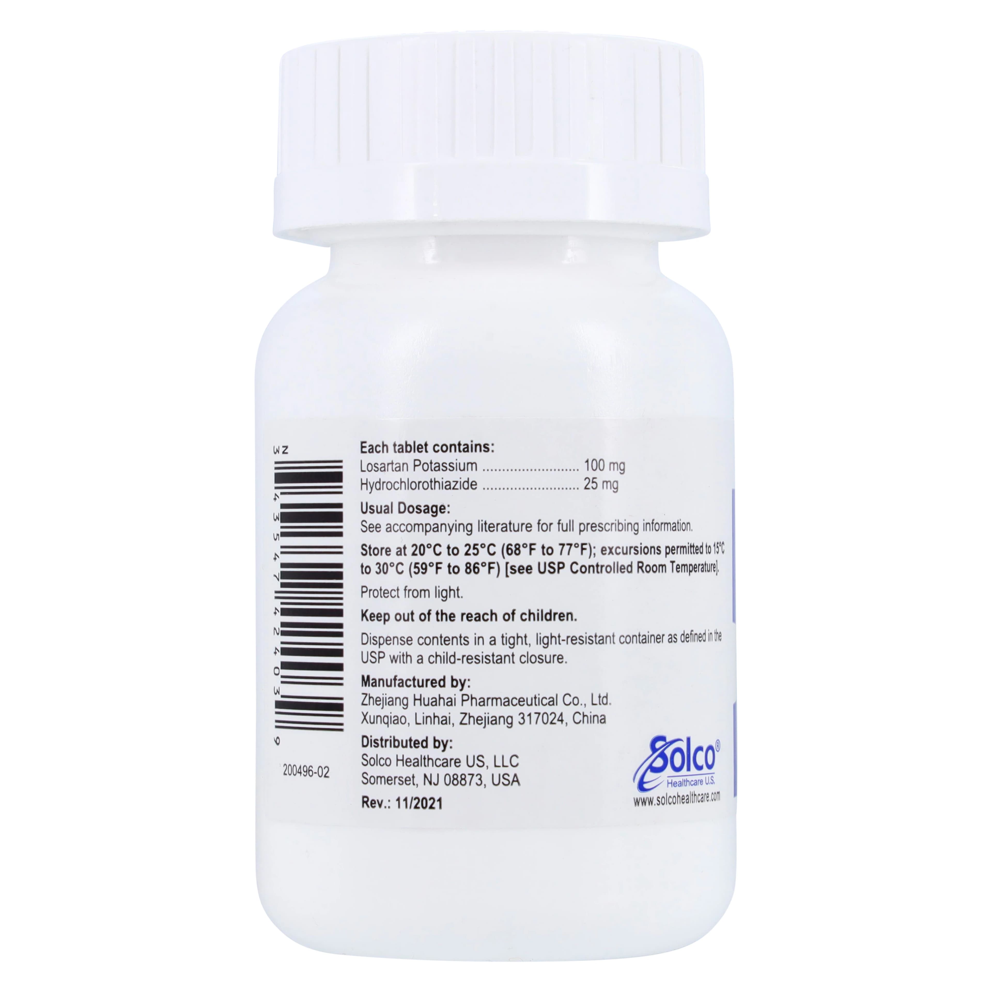 Losartan Potassium/HCTZ Tablet, 100mg/25mg, 30 Tablets/Bottle thumbnail 2